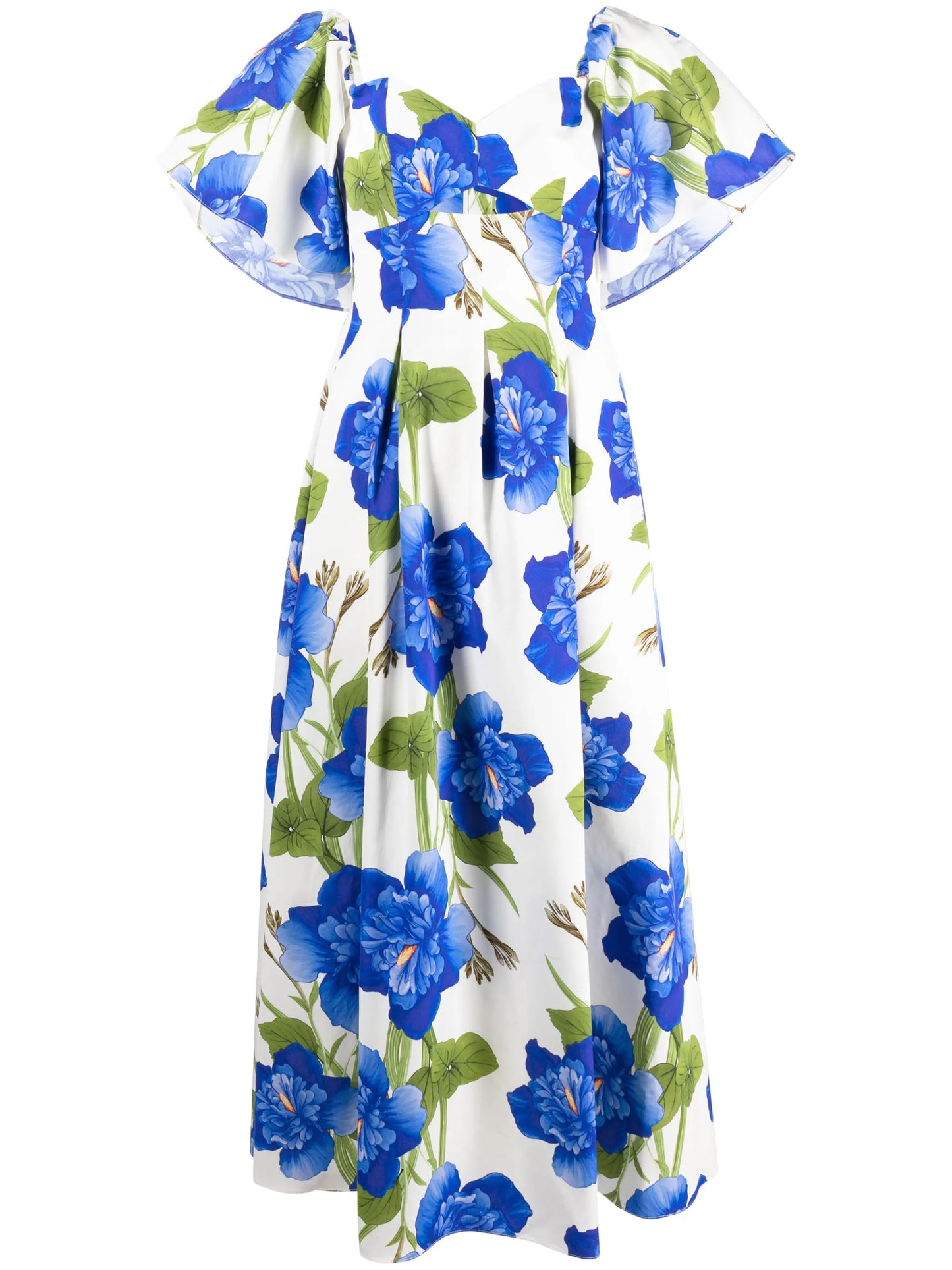 graphic-print V-neck dress