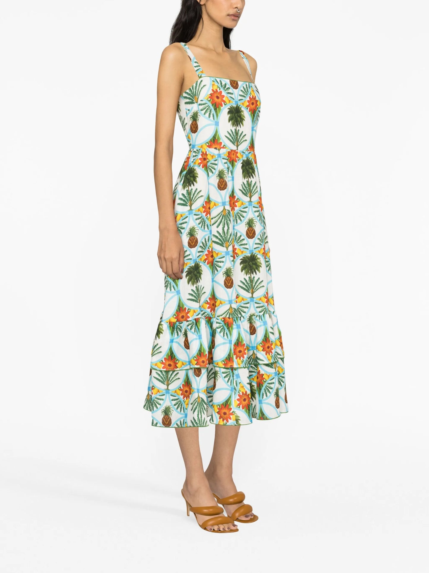 graphic-print sleeveless dress