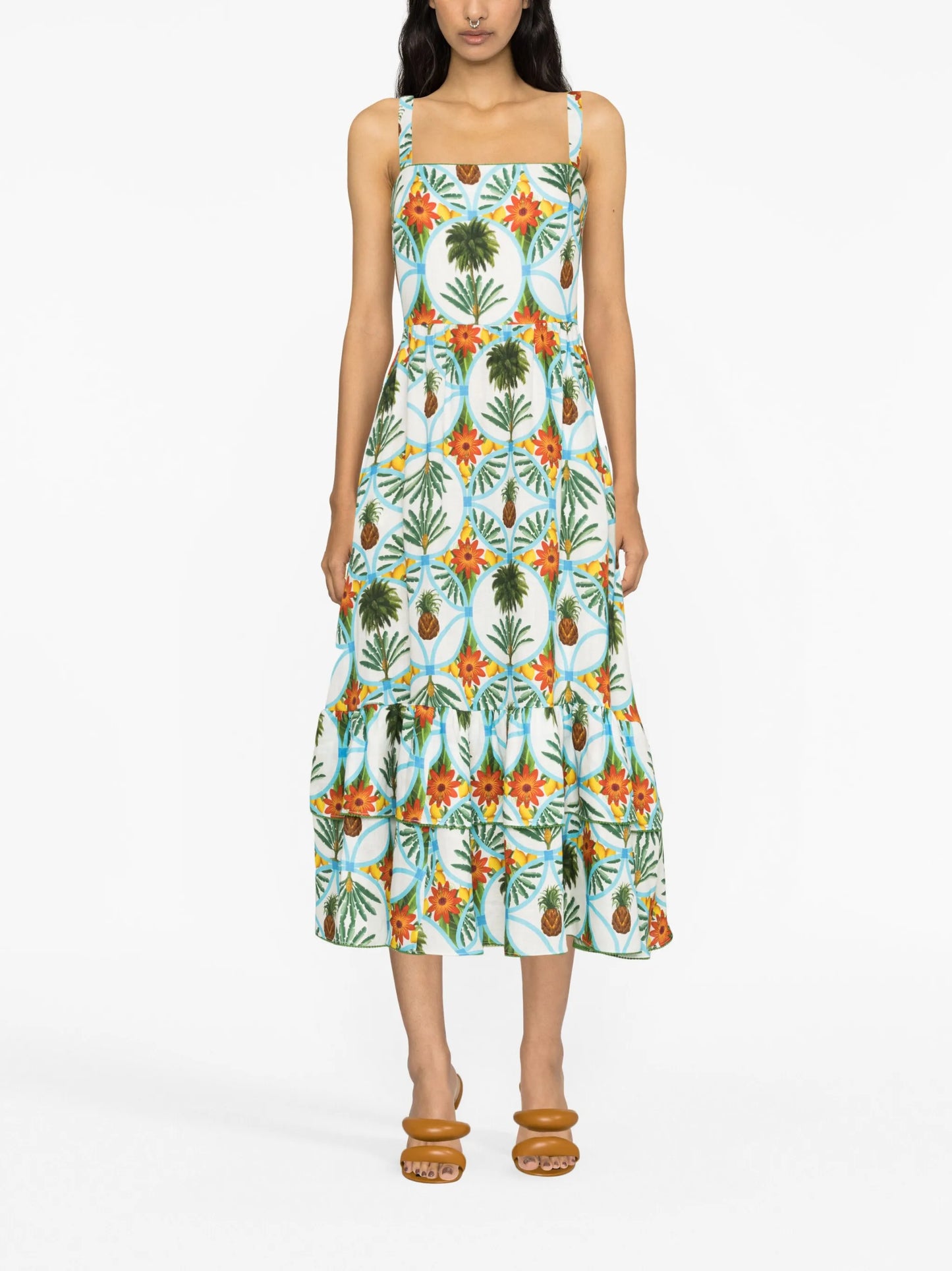 graphic-print sleeveless dress