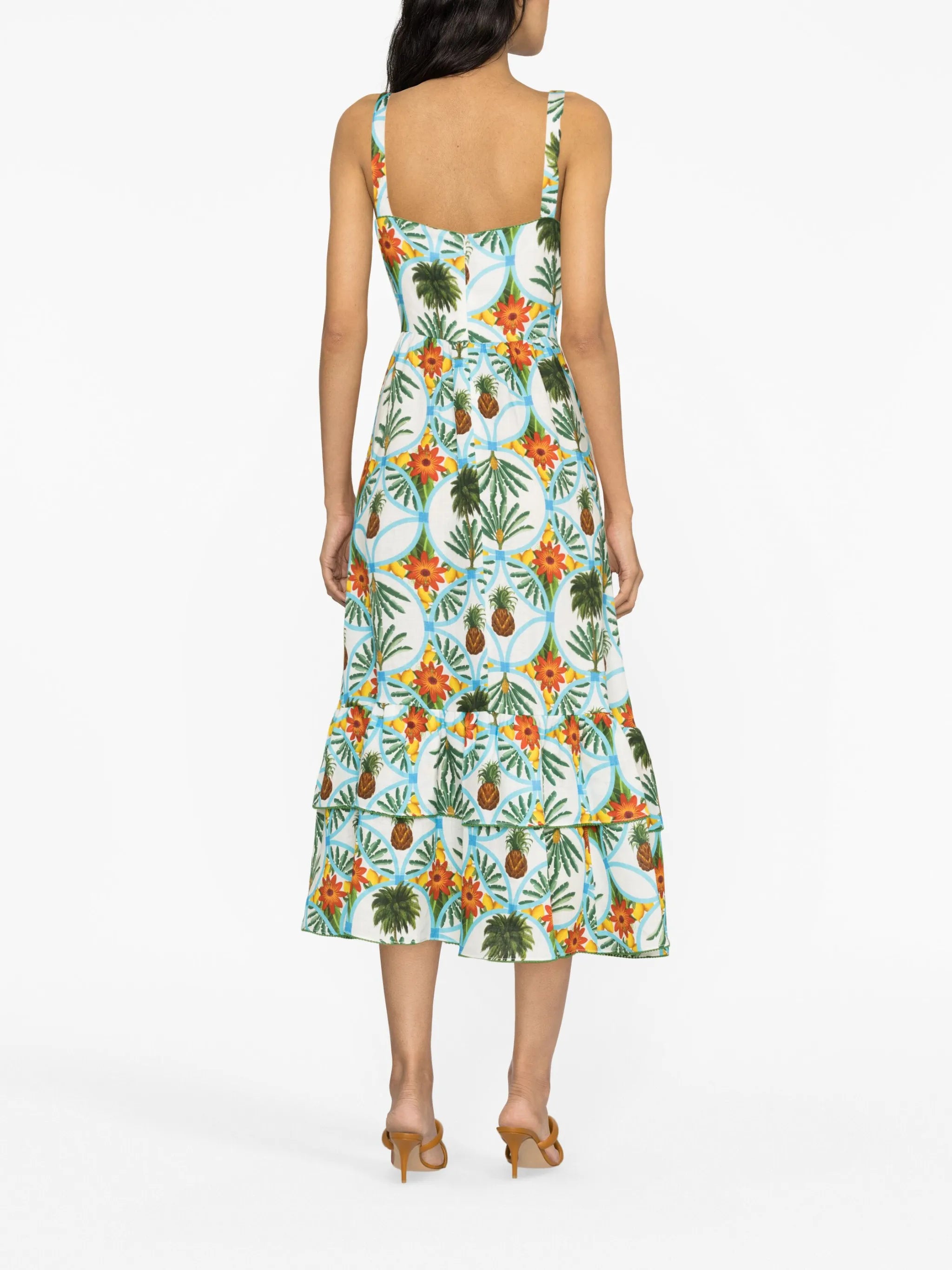 graphic-print sleeveless dress