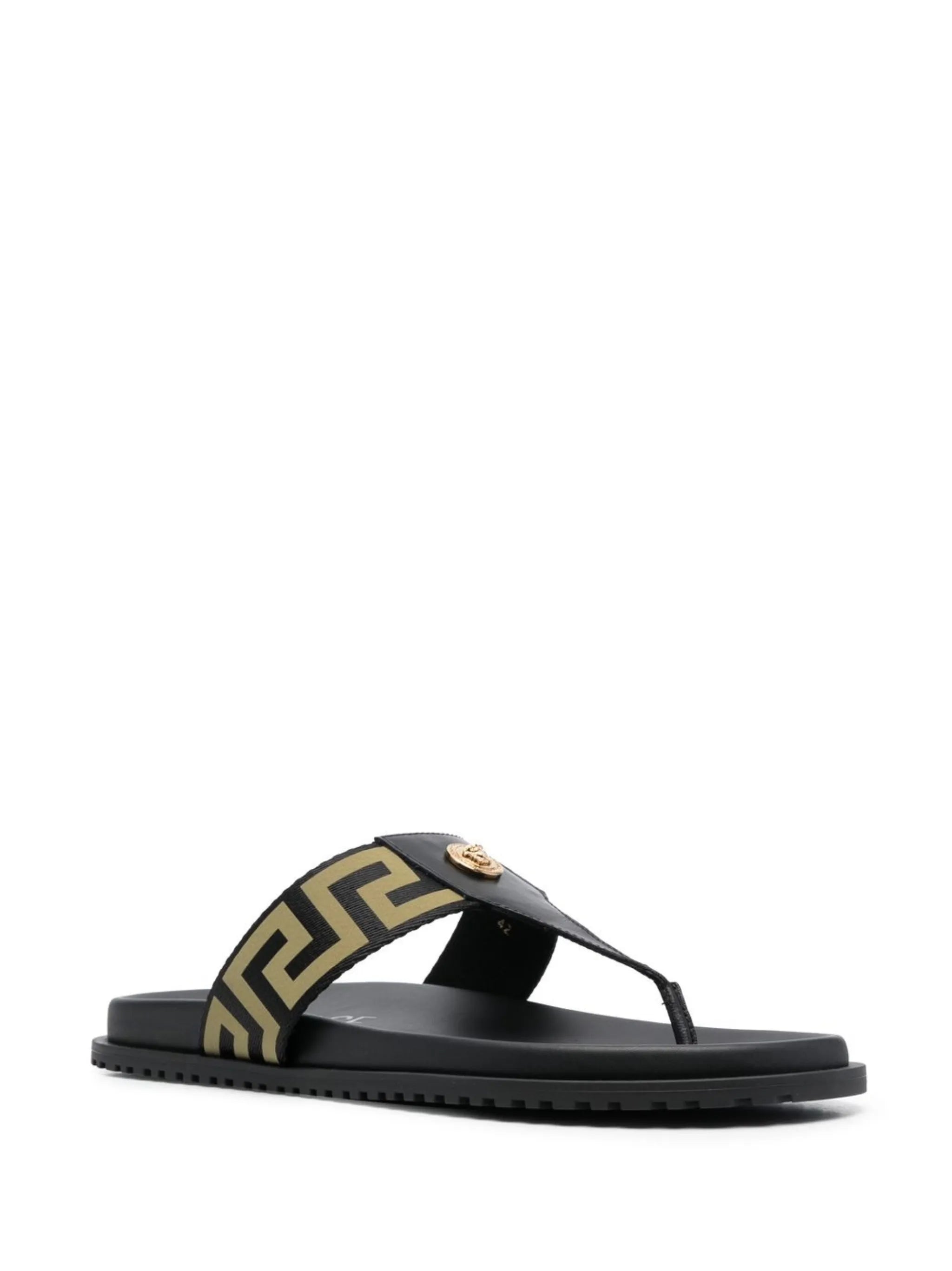 Medusa Greca-pattern flip flops