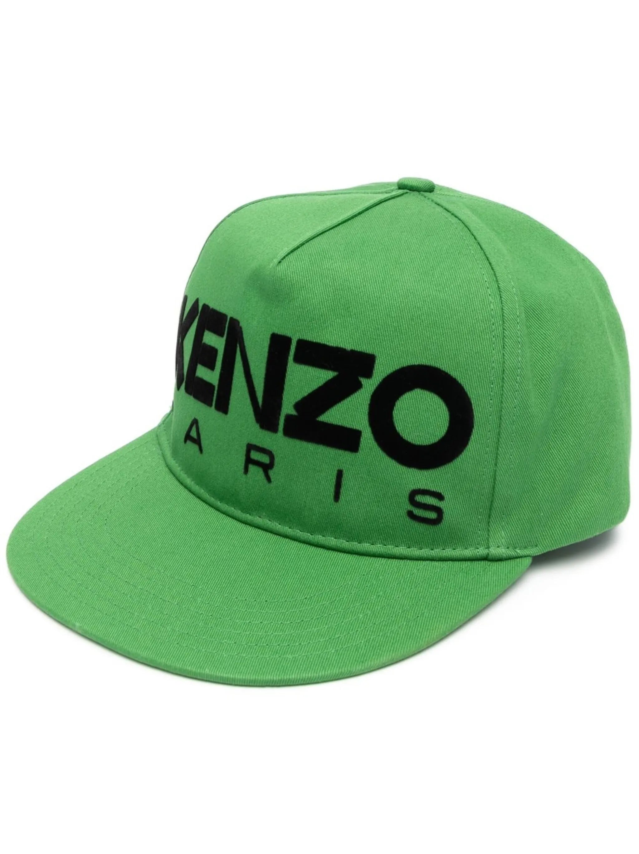 embroidered-logo flat-peak cap