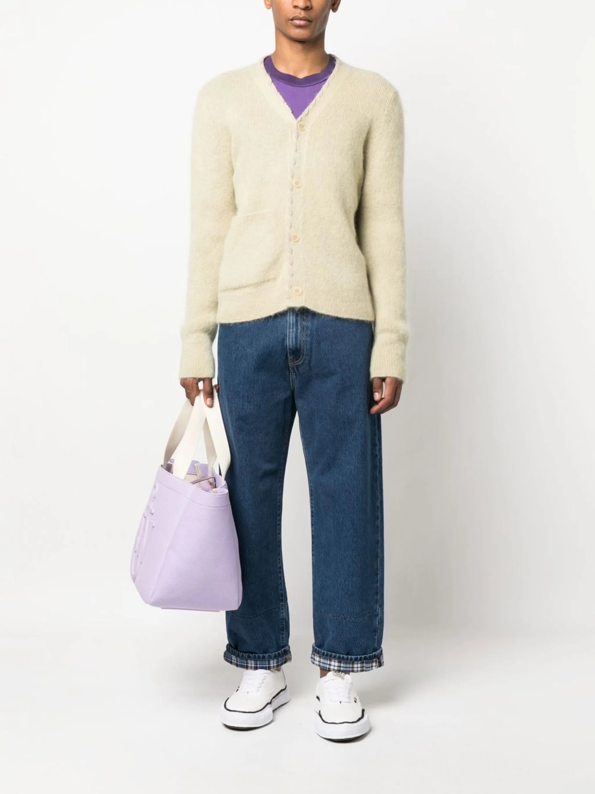 Lazo contrast-trim cardigan