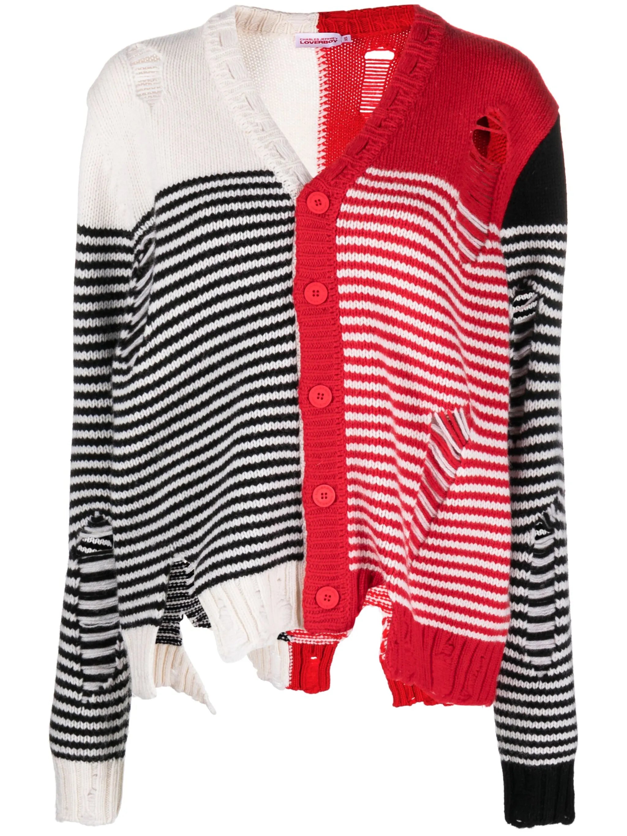 Mega Shred striped cardigan
