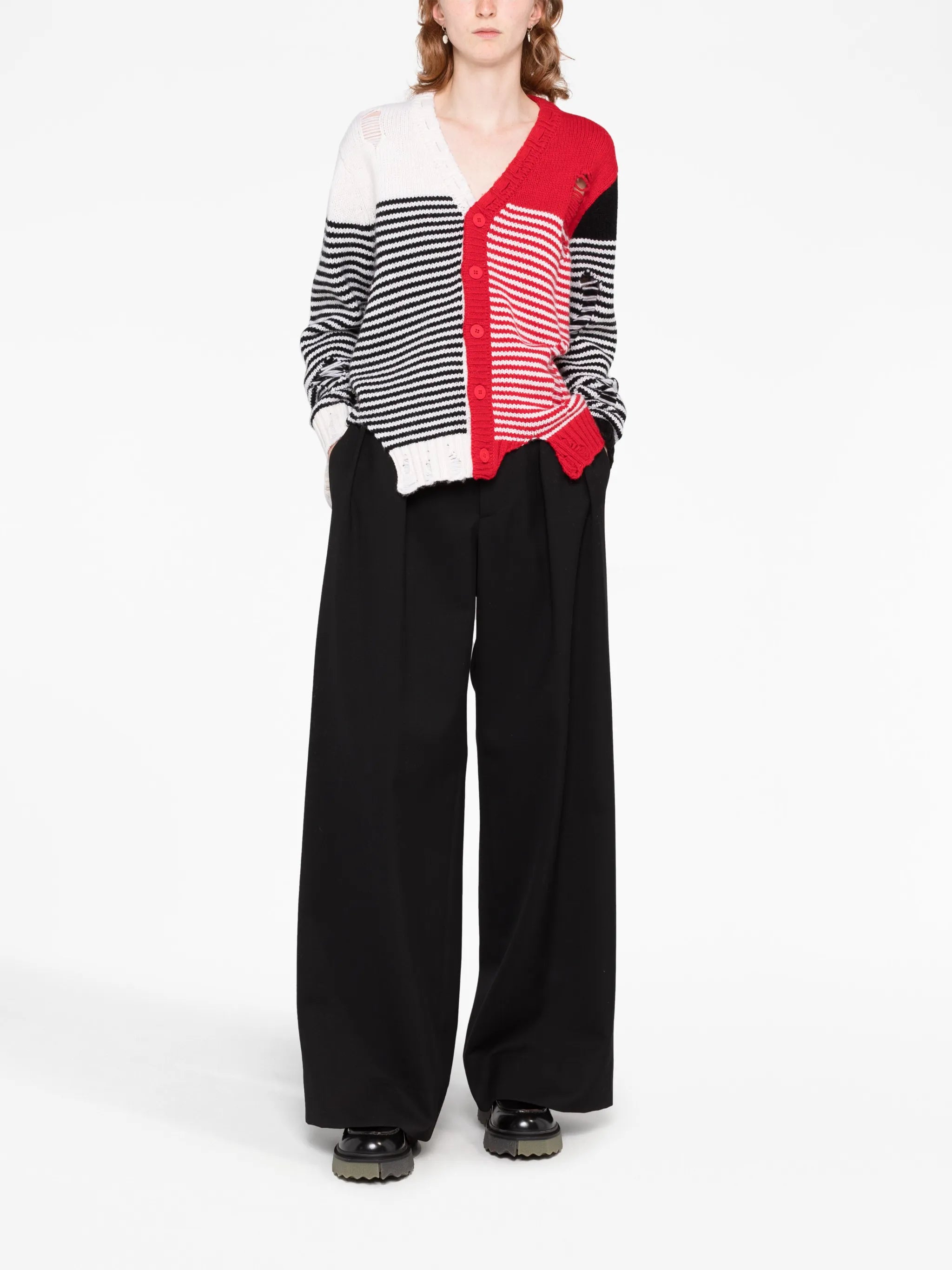 Mega Shred striped cardigan