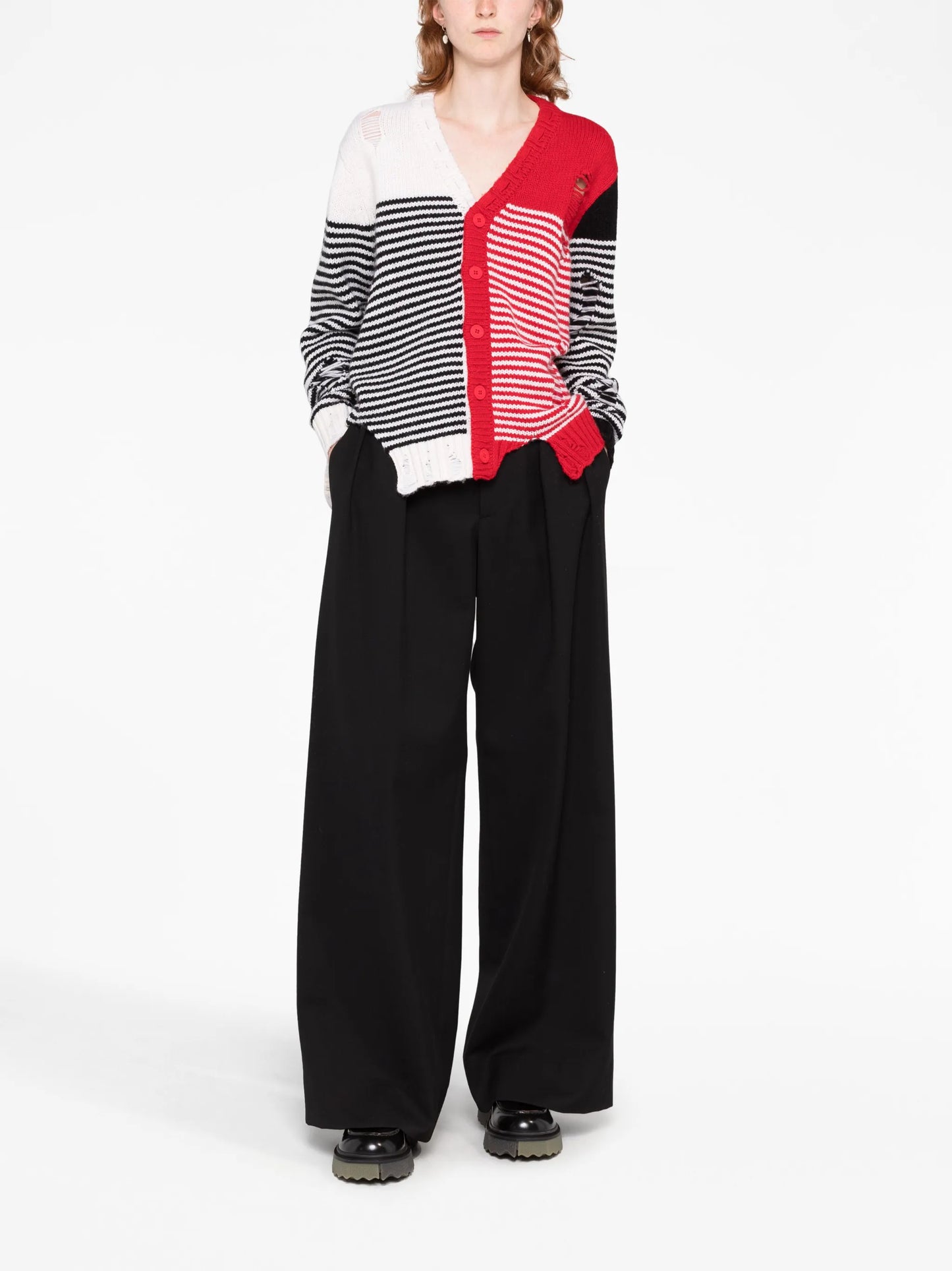 Mega Shred striped cardigan