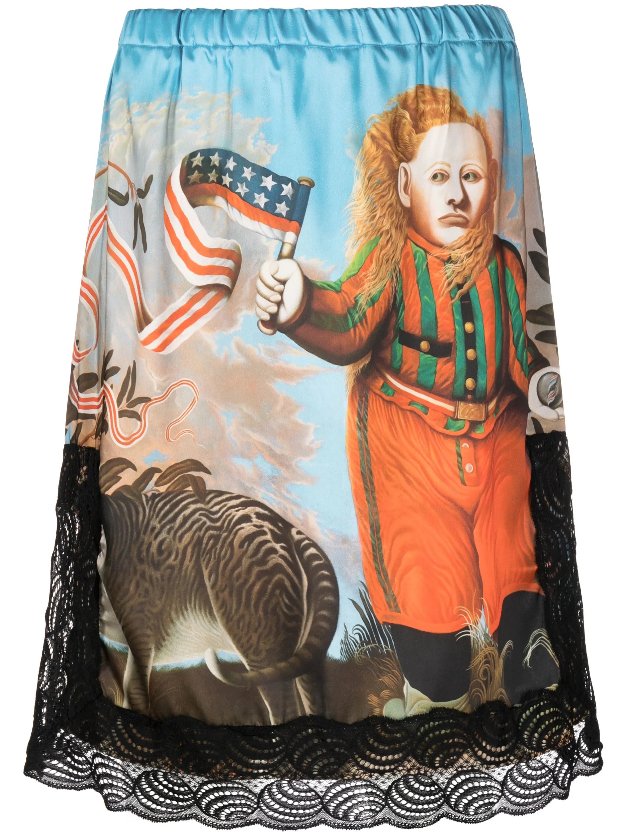 x John Byrne surrealist-print miniskirt