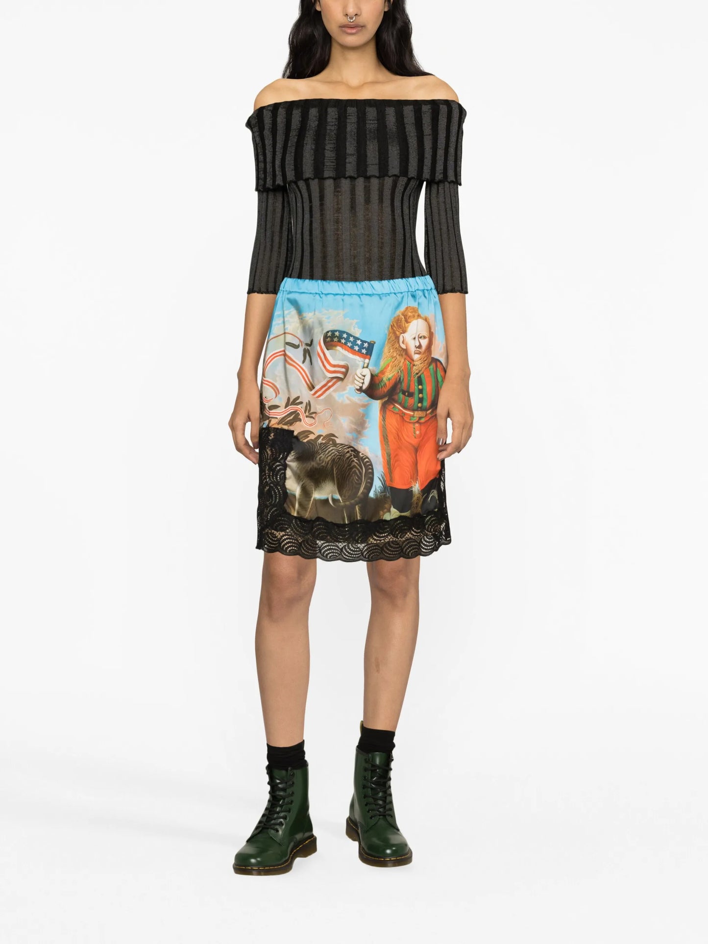 x John Byrne surrealist-print miniskirt