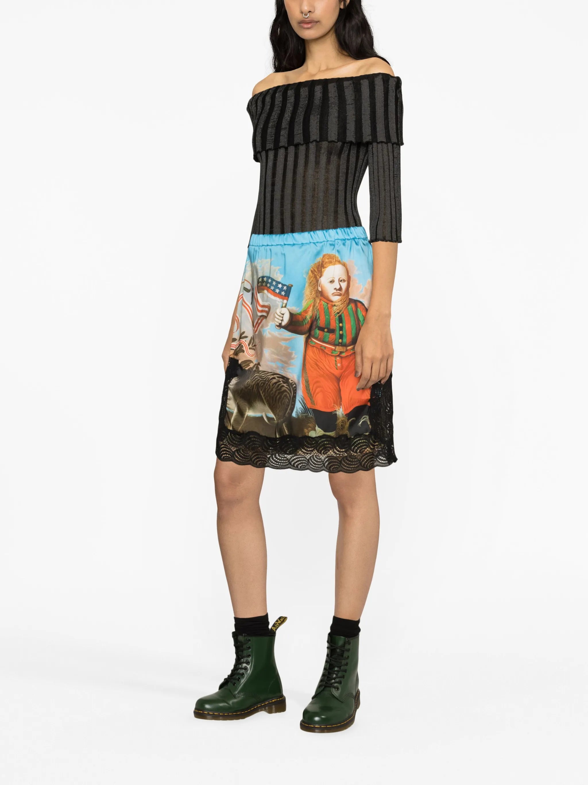 x John Byrne surrealist-print miniskirt