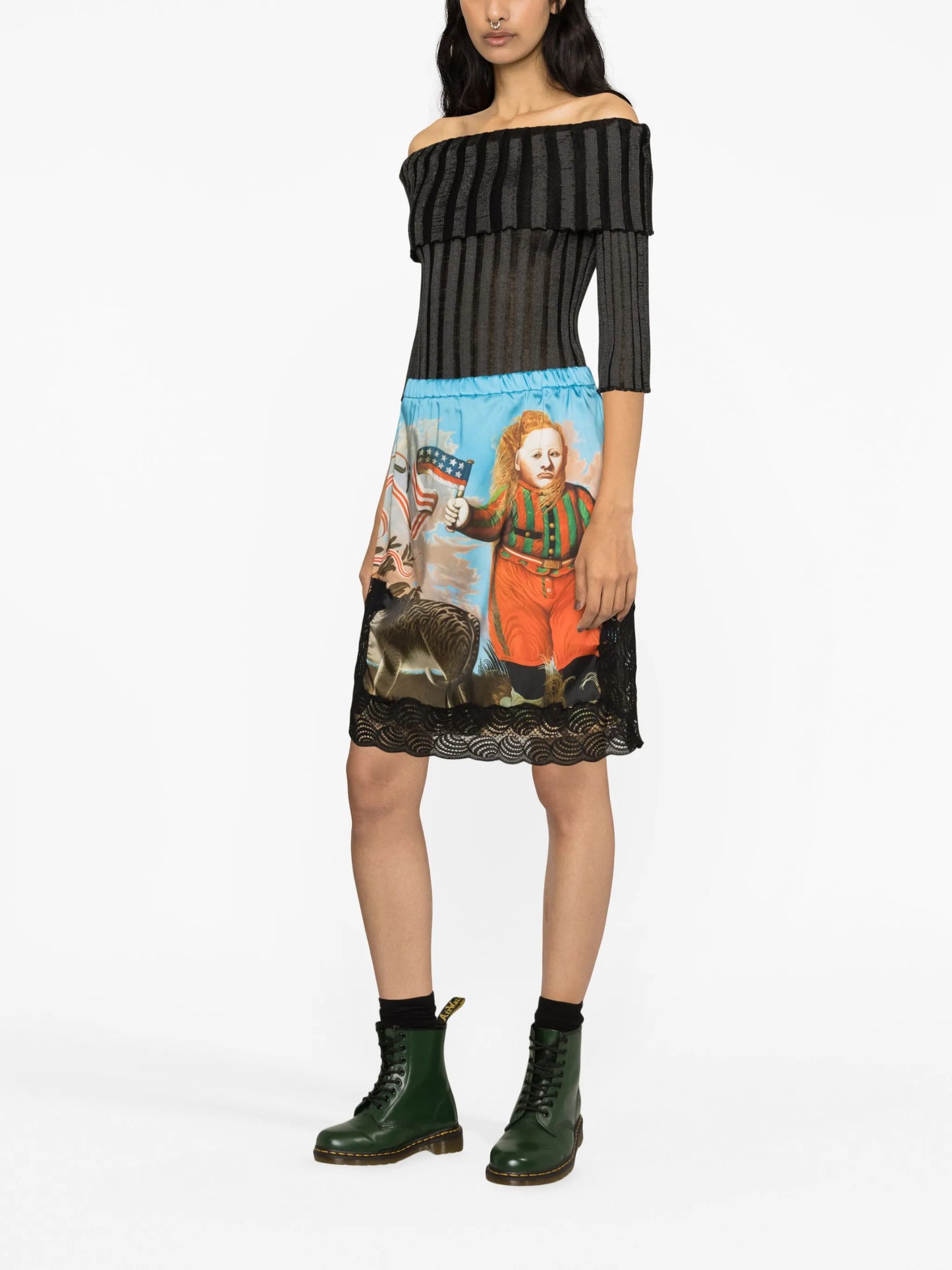 x John Byrne surrealist-print miniskirt