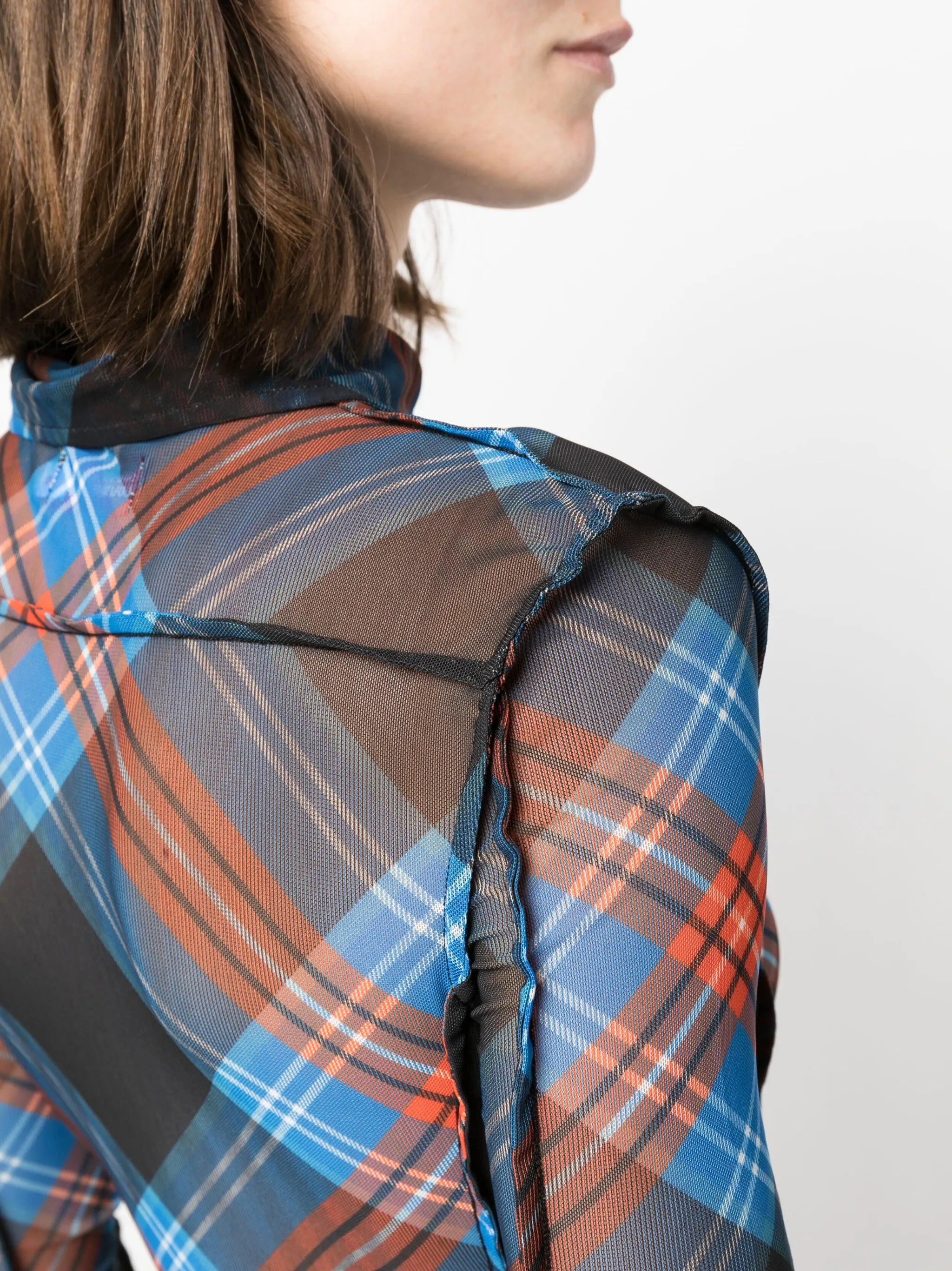 Slinky tartan-print shirt