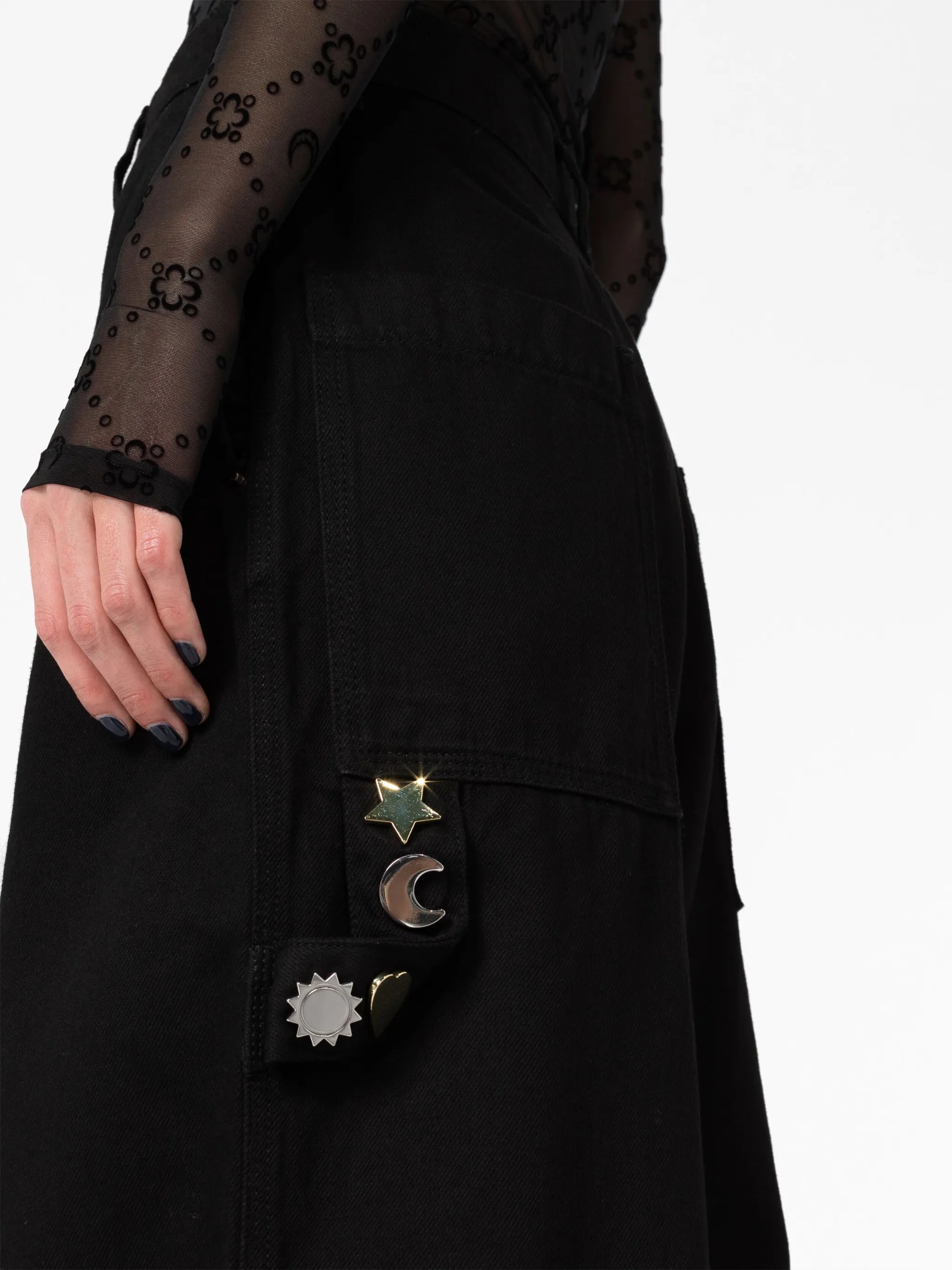 embellished wide-leg jeans