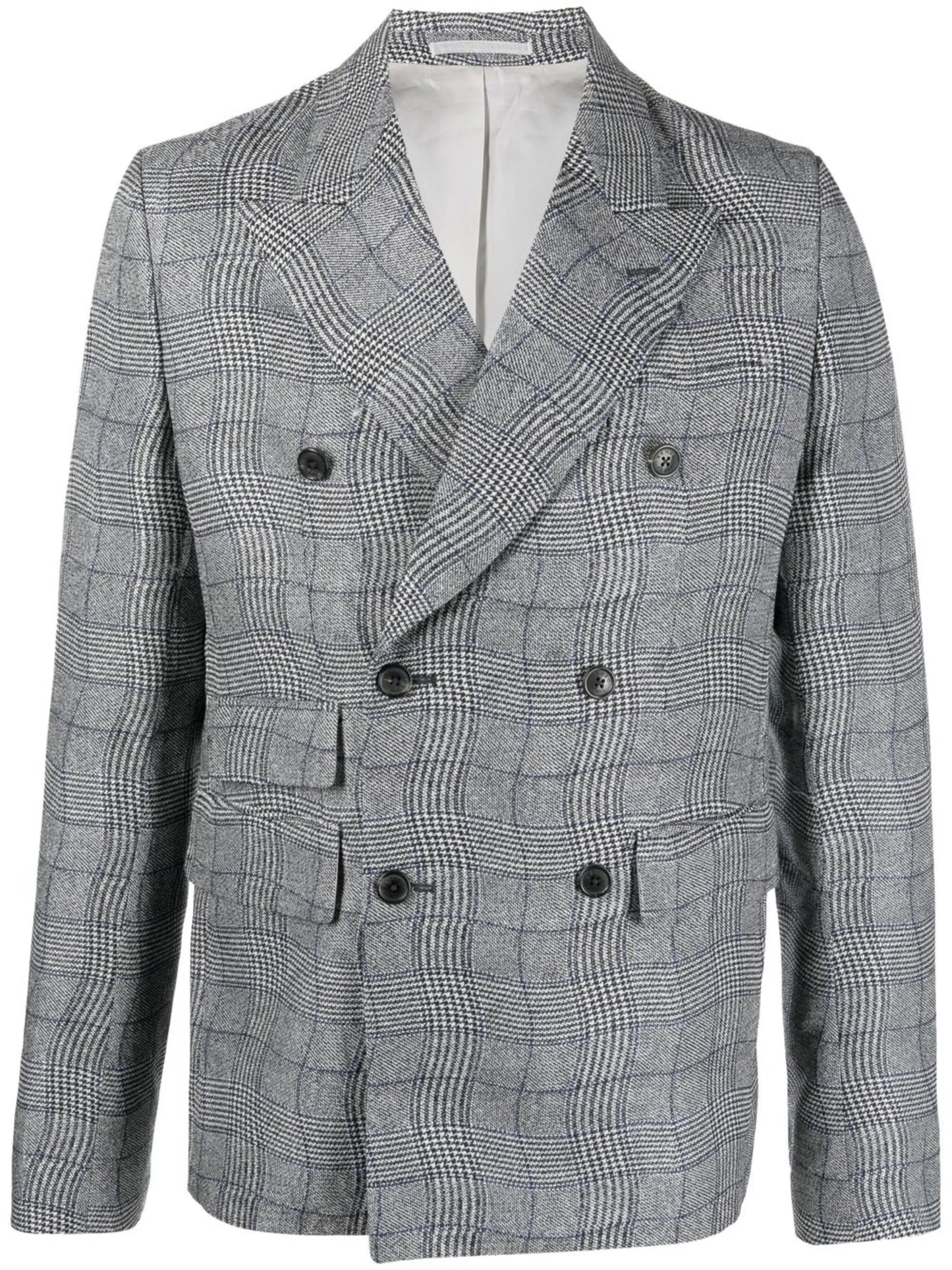 checked double-breasted blazer