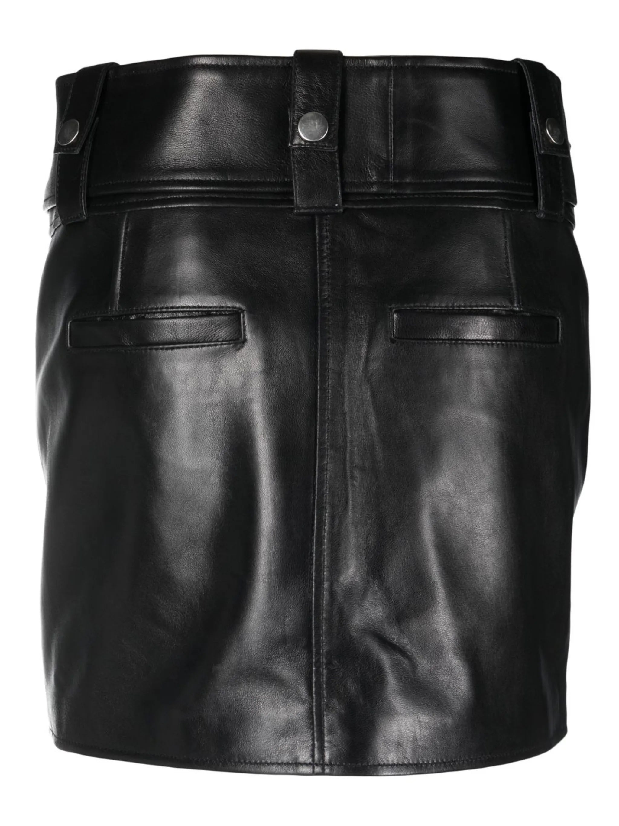 biker-style belted skirt