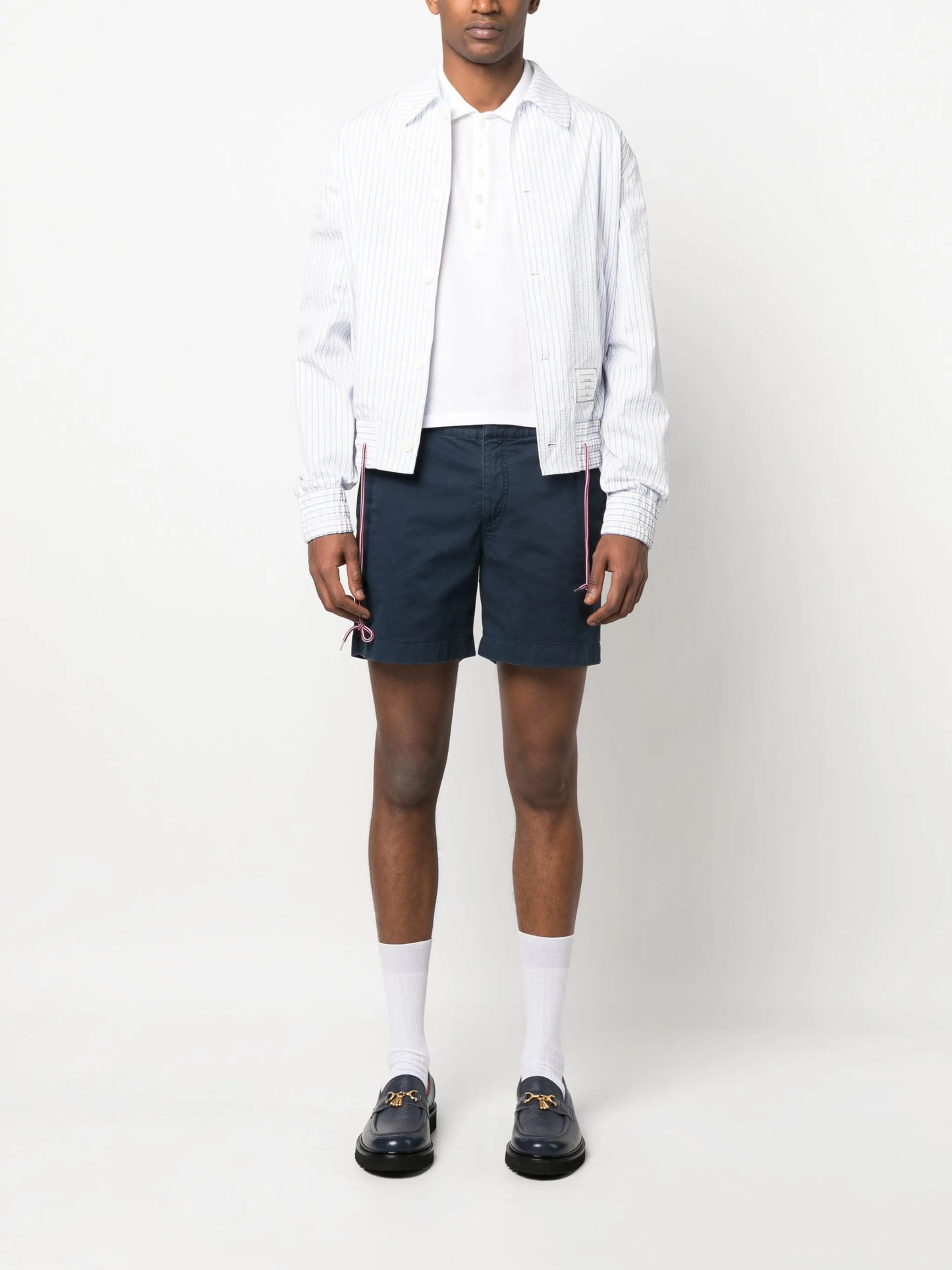striped seersucker shirt jacket