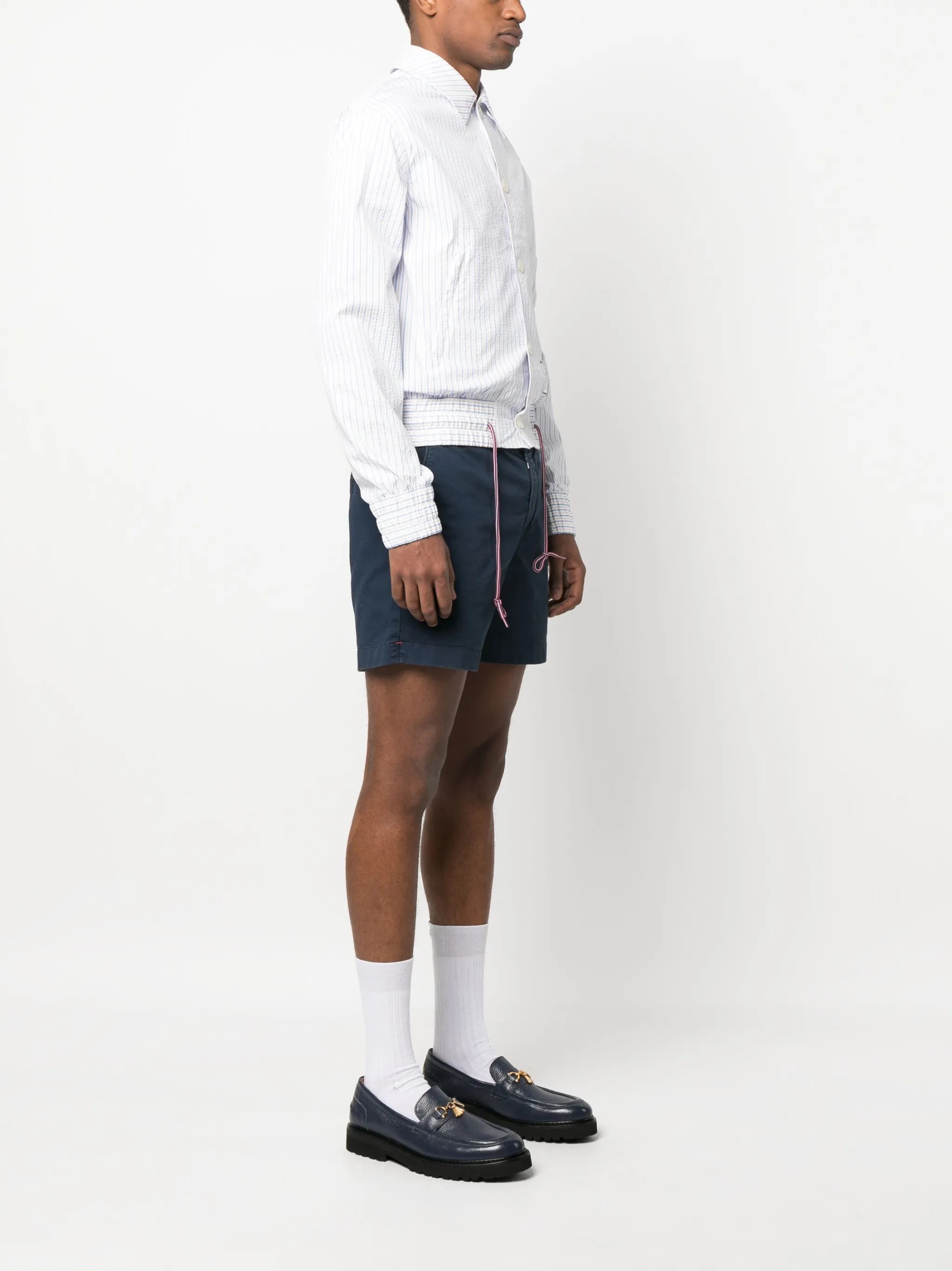 striped seersucker shirt jacket