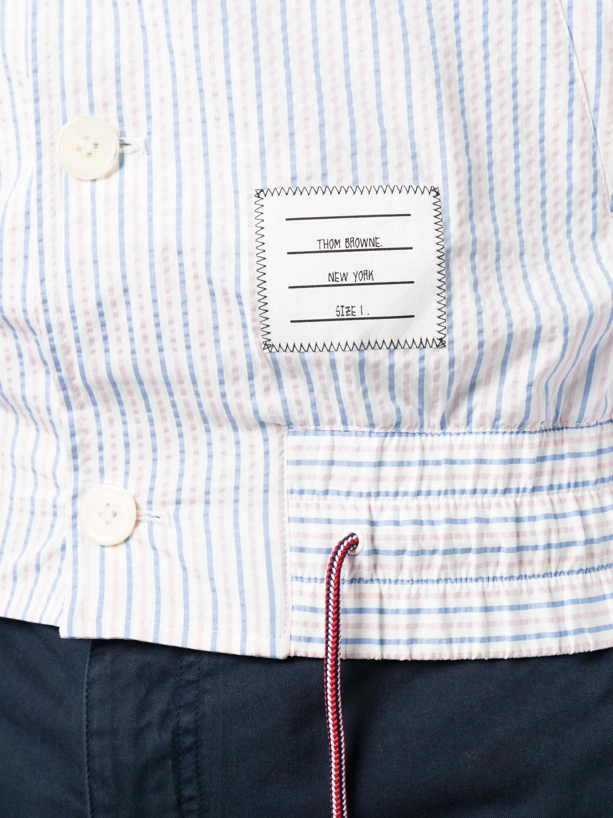 striped seersucker shirt jacket