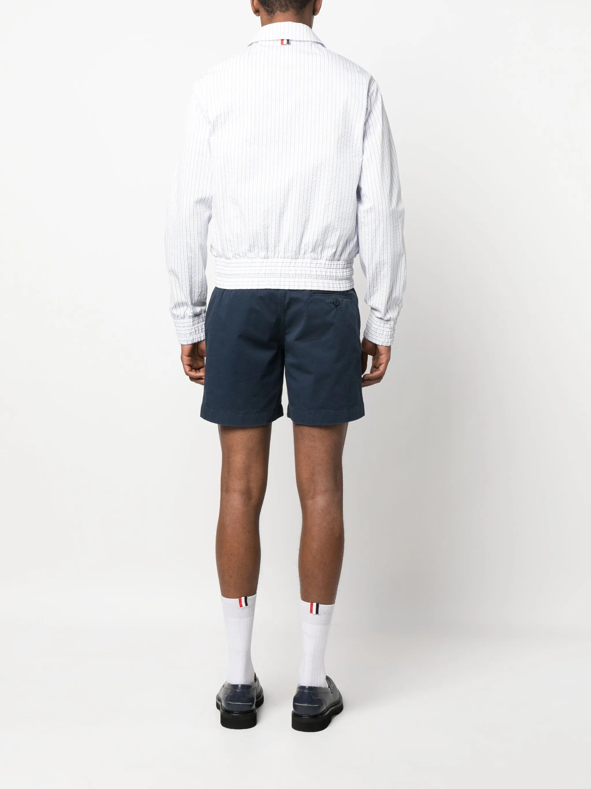 striped seersucker shirt jacket