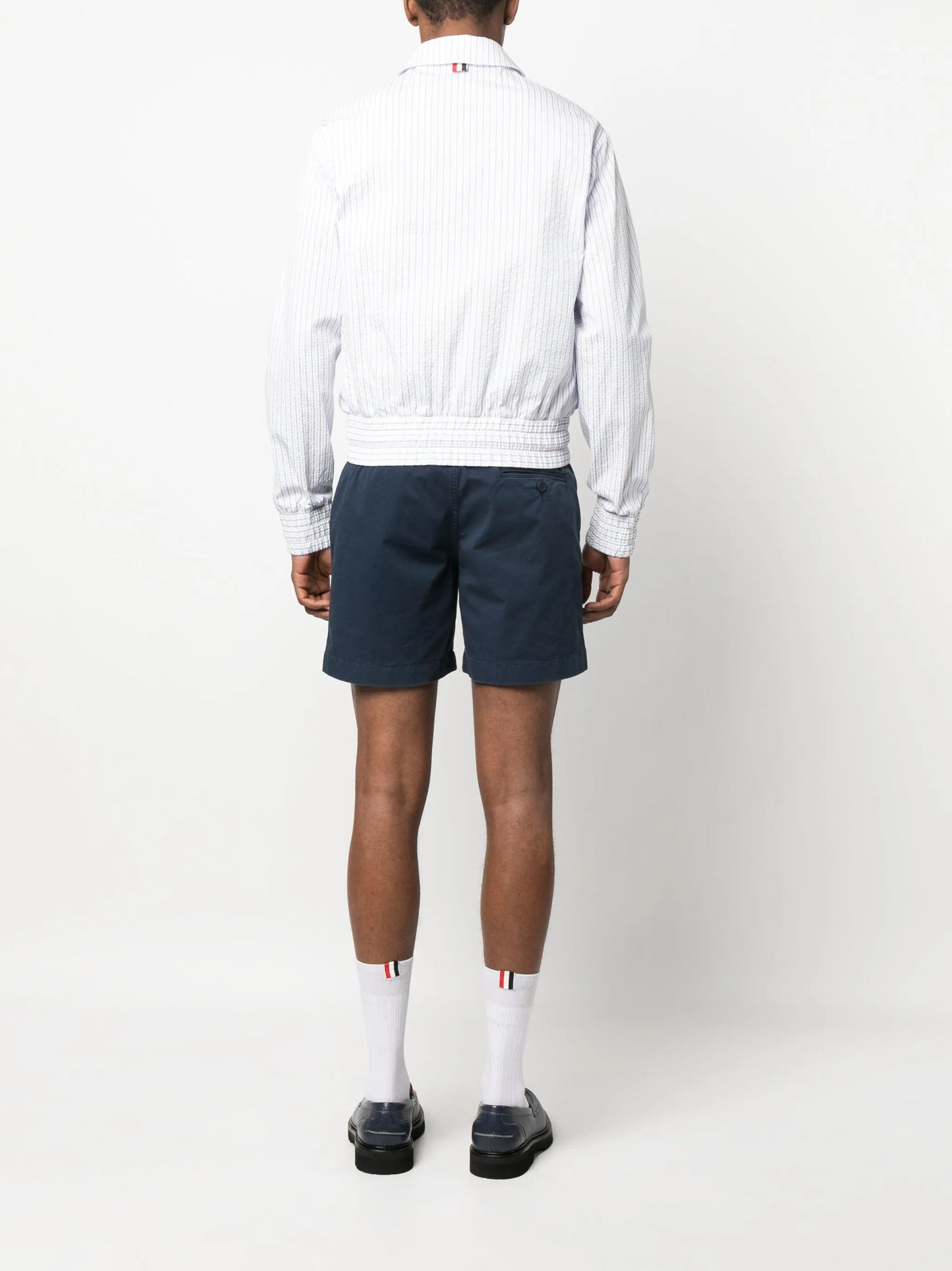 striped seersucker shirt jacket