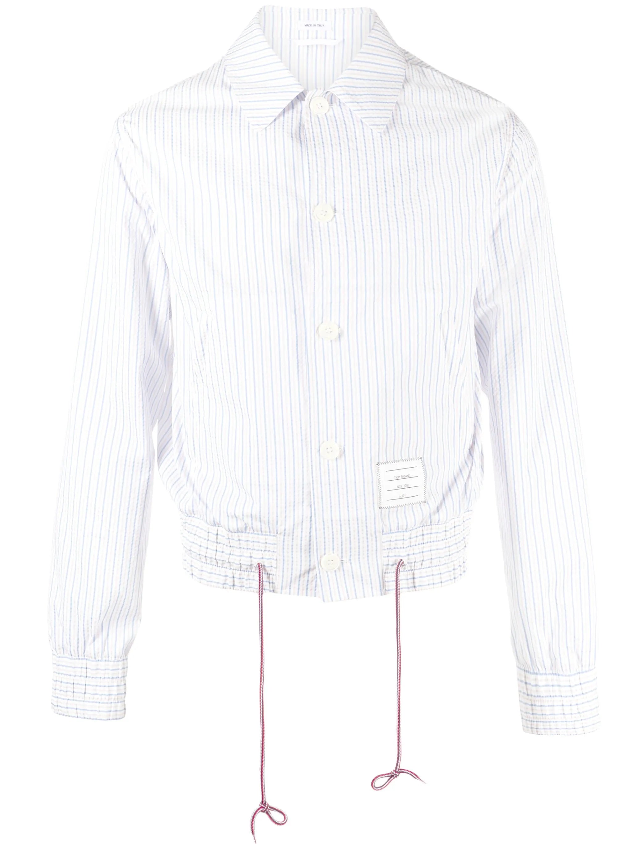 striped seersucker shirt jacket