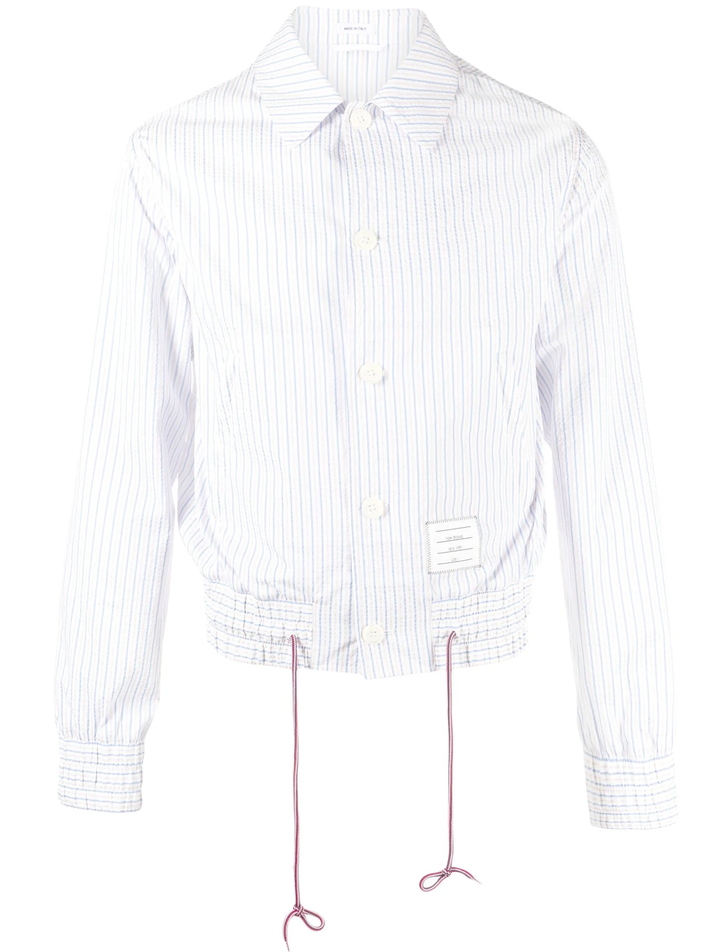 striped seersucker shirt jacket