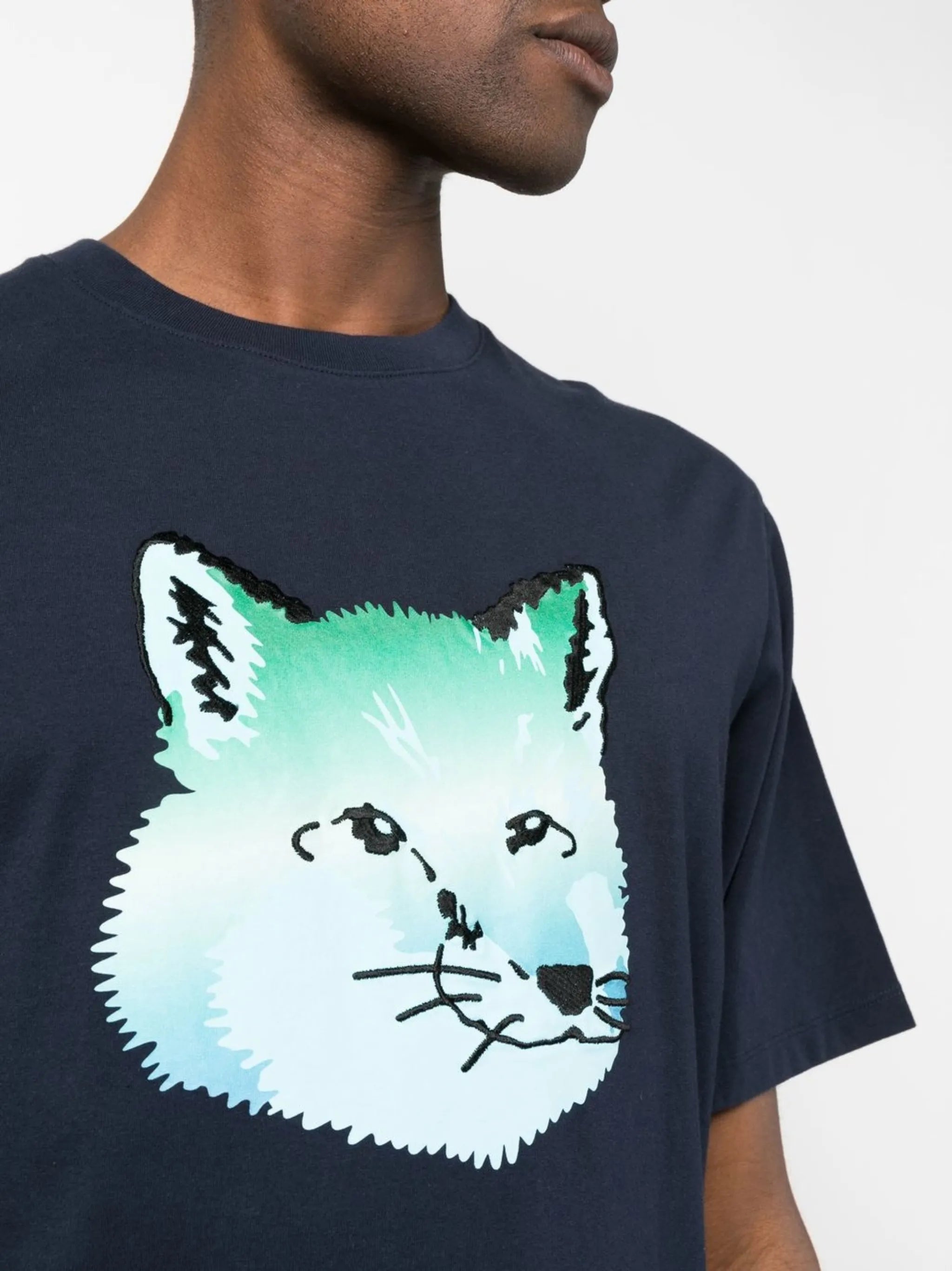 Vibrant Fox Head print T-shirt