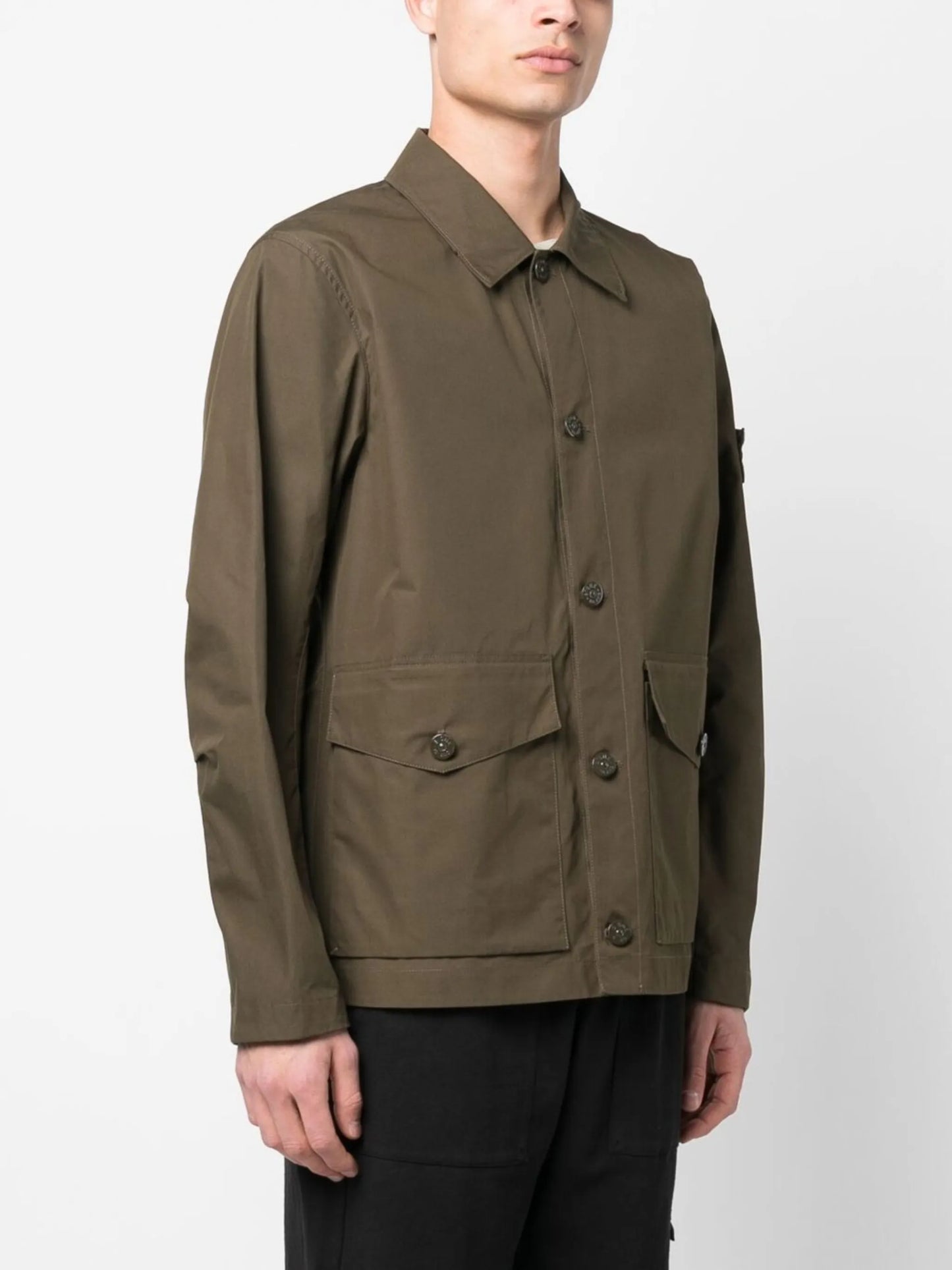 logo-patch cotton jacket