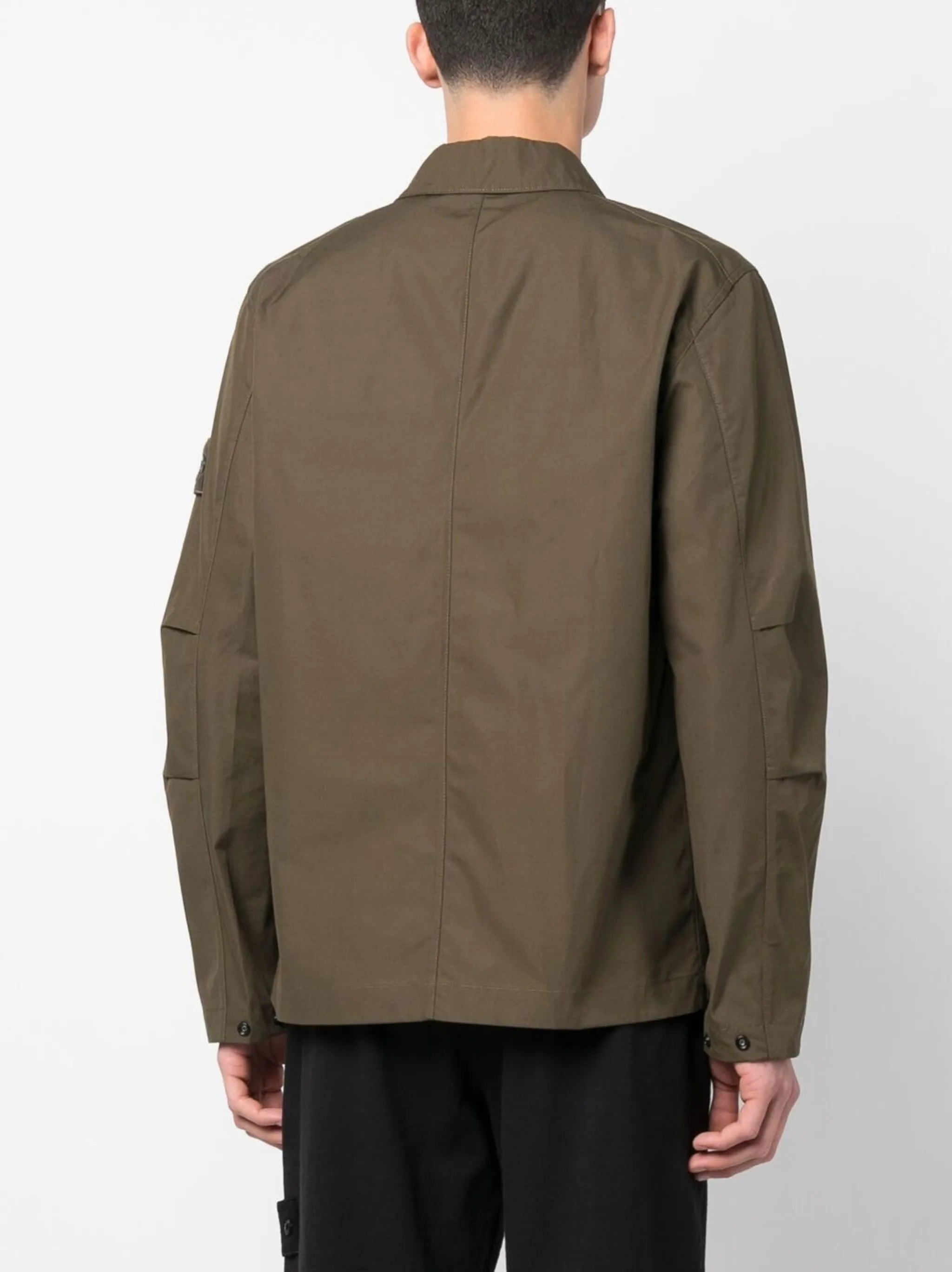 logo-patch cotton jacket
