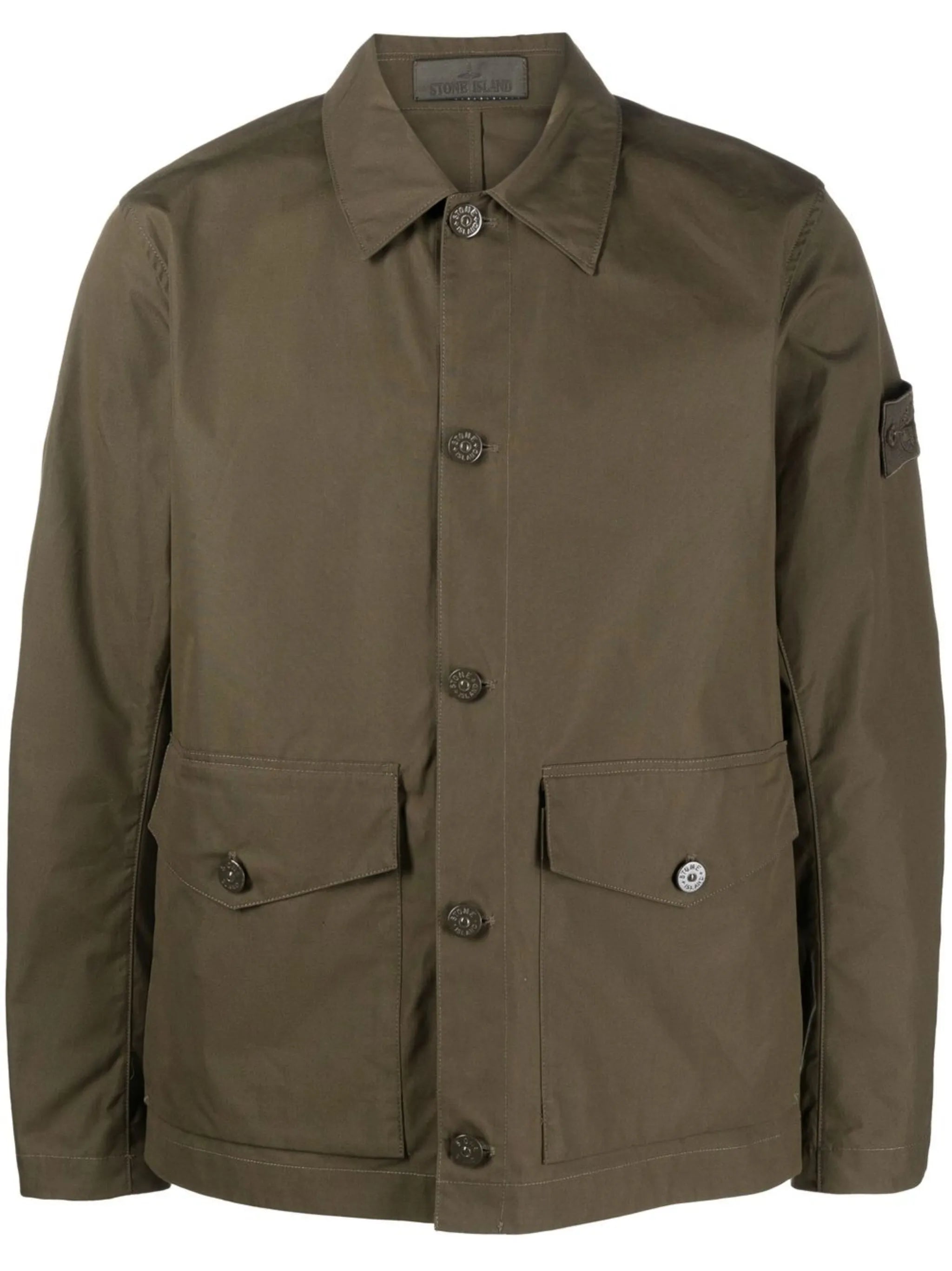logo-patch cotton jacket
