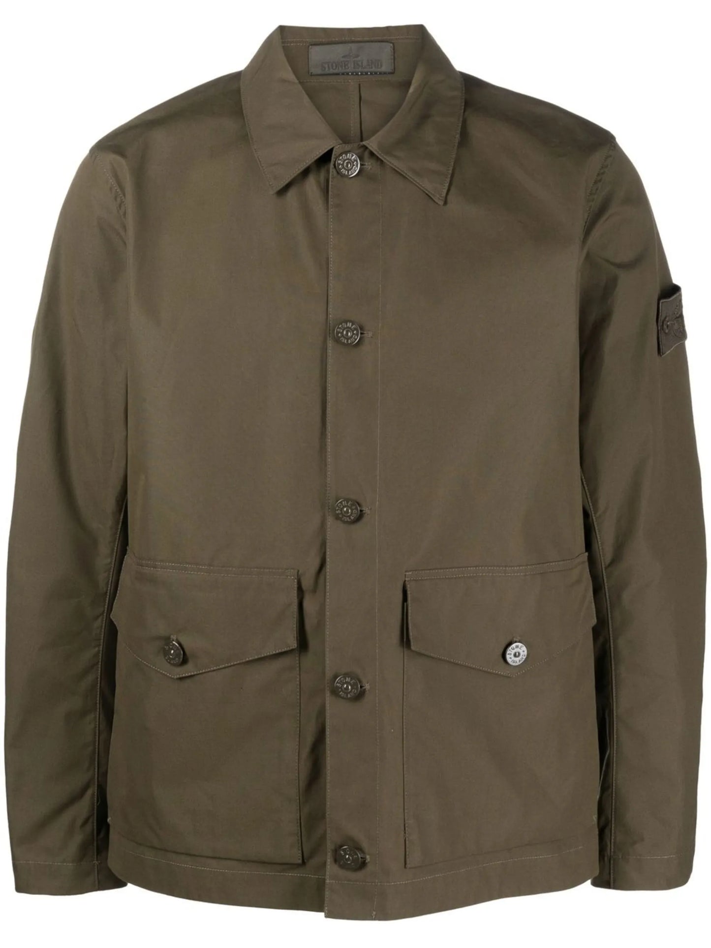 logo-patch cotton jacket