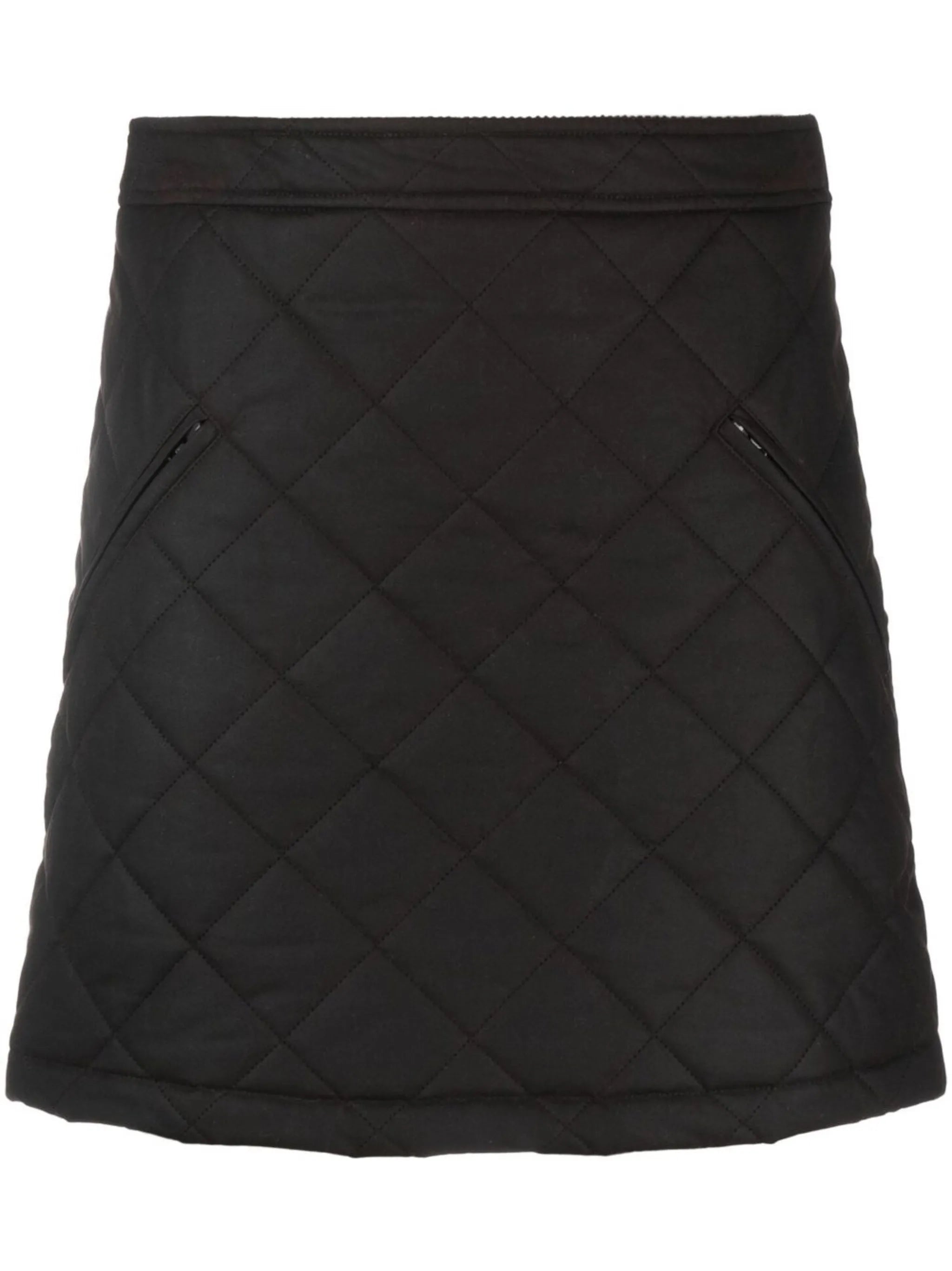 high-waist quilted skirt