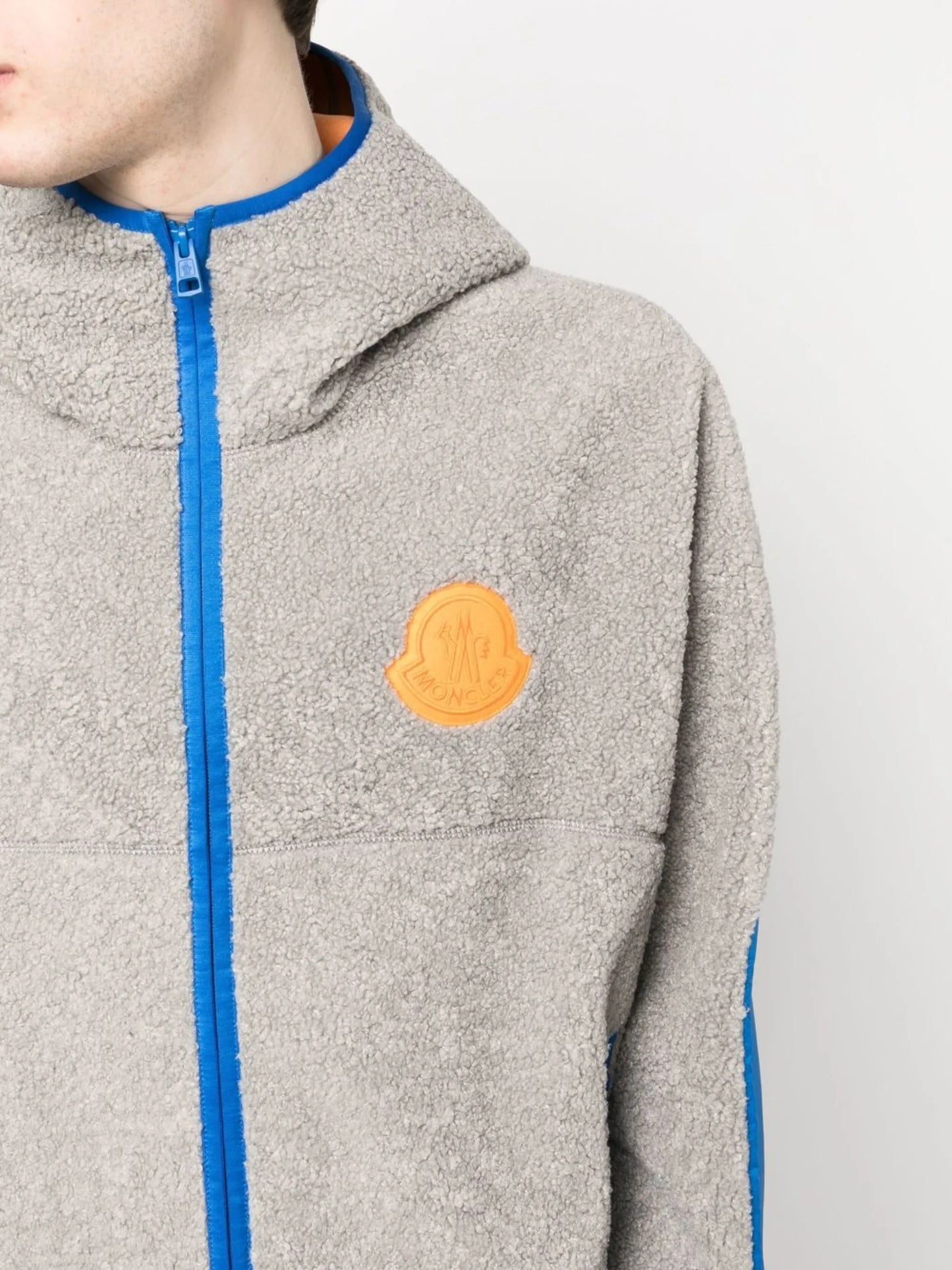 contrast-trim textured jacket