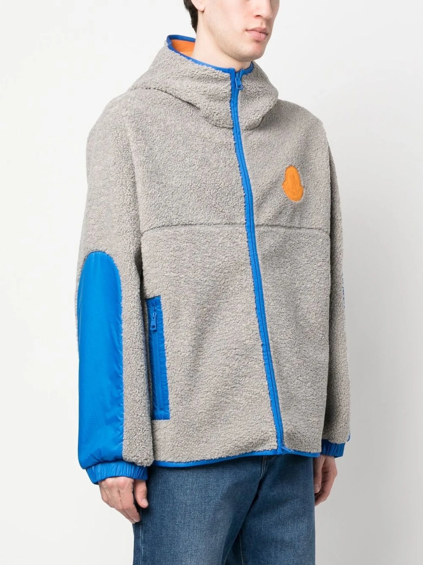 contrast-trim textured jacket