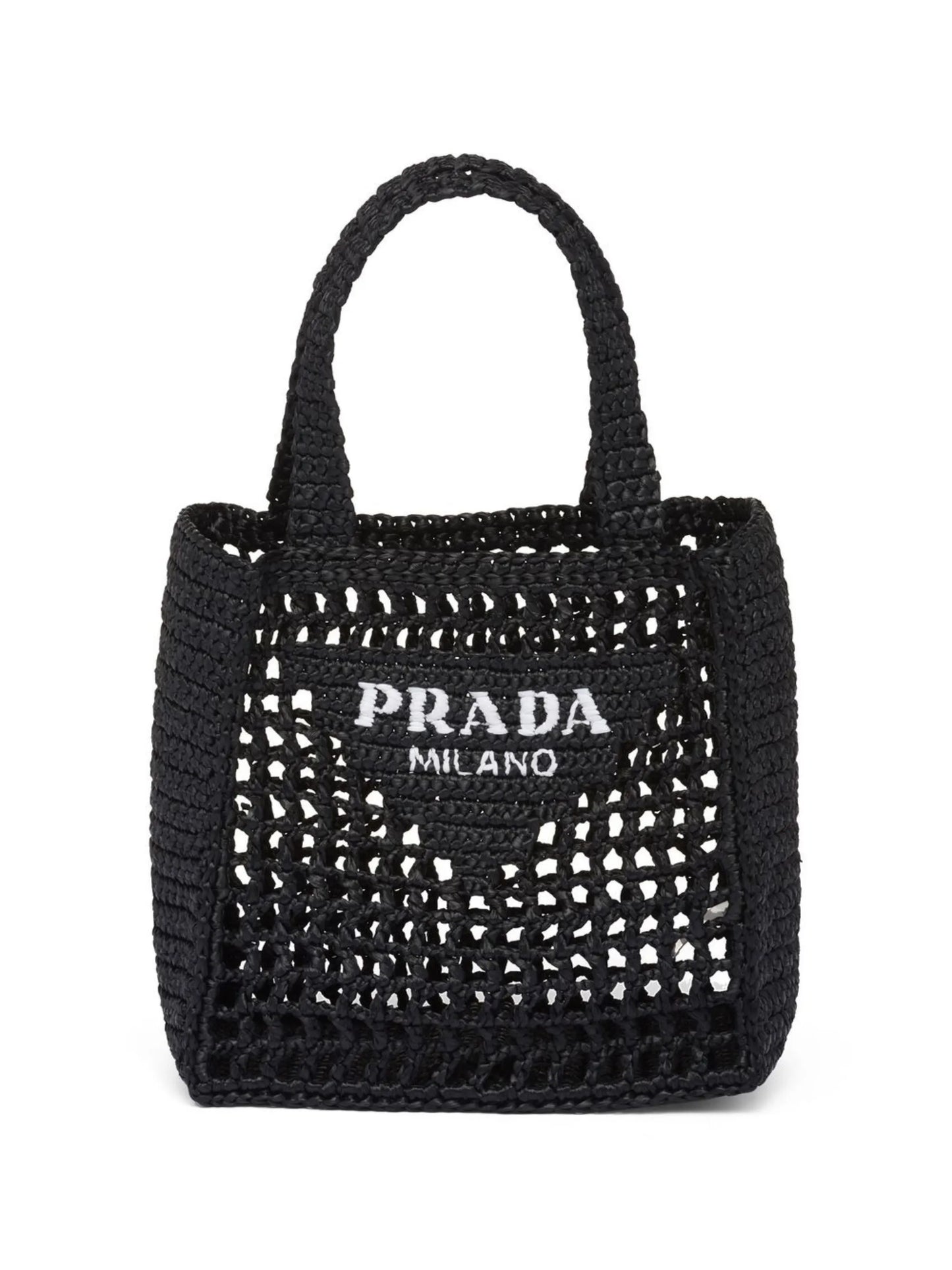small raffia-woven tote bag