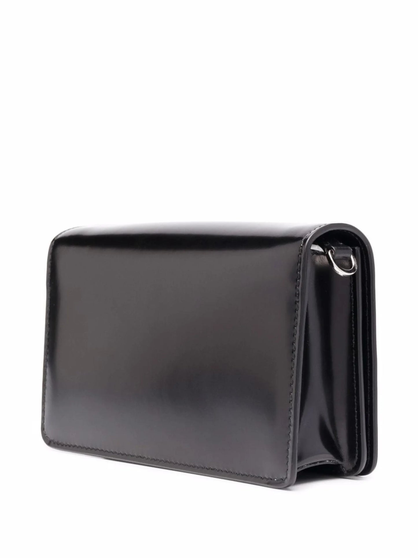 logo-plaque leather shoulder bag