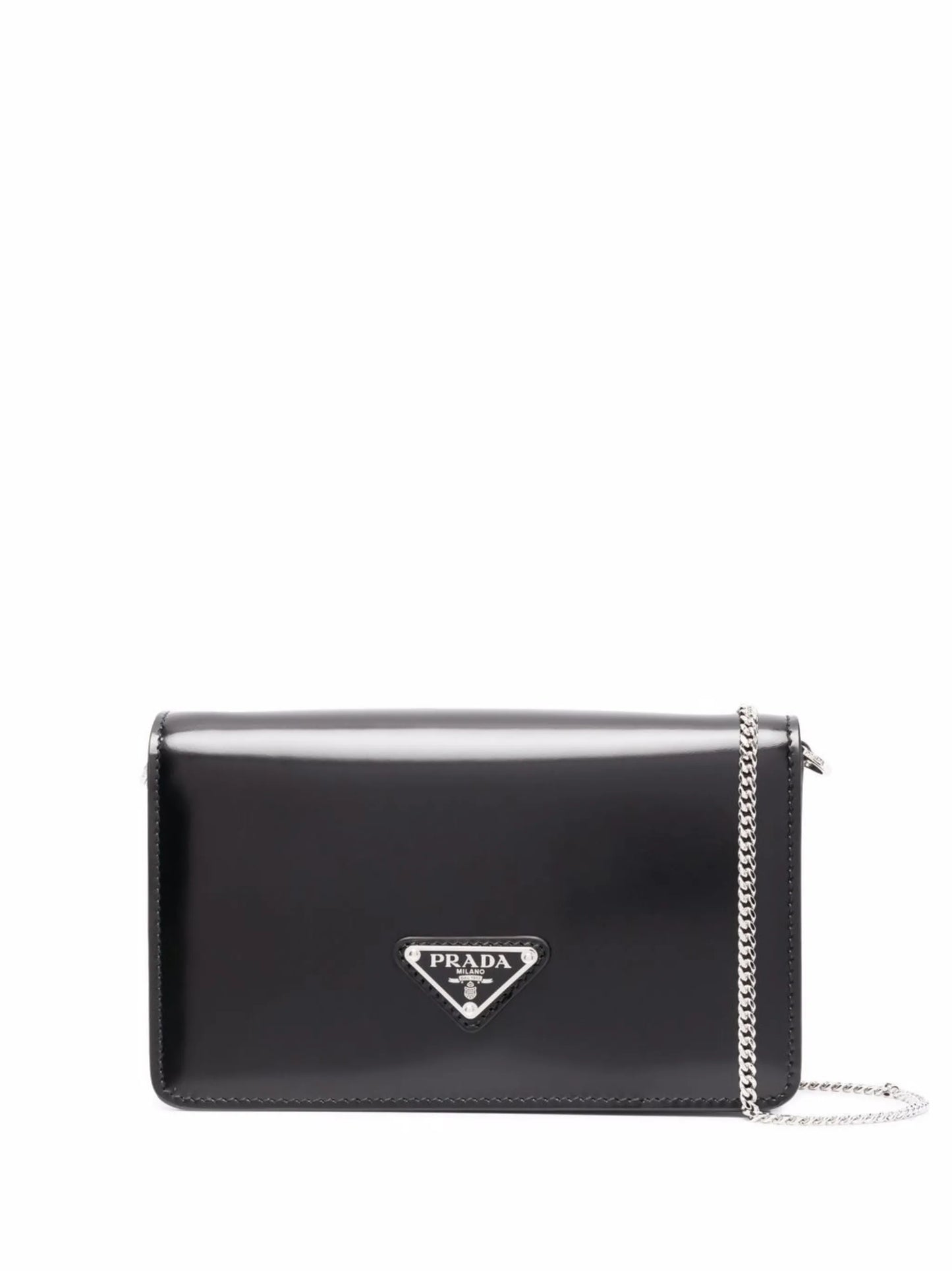 logo-plaque leather shoulder bag