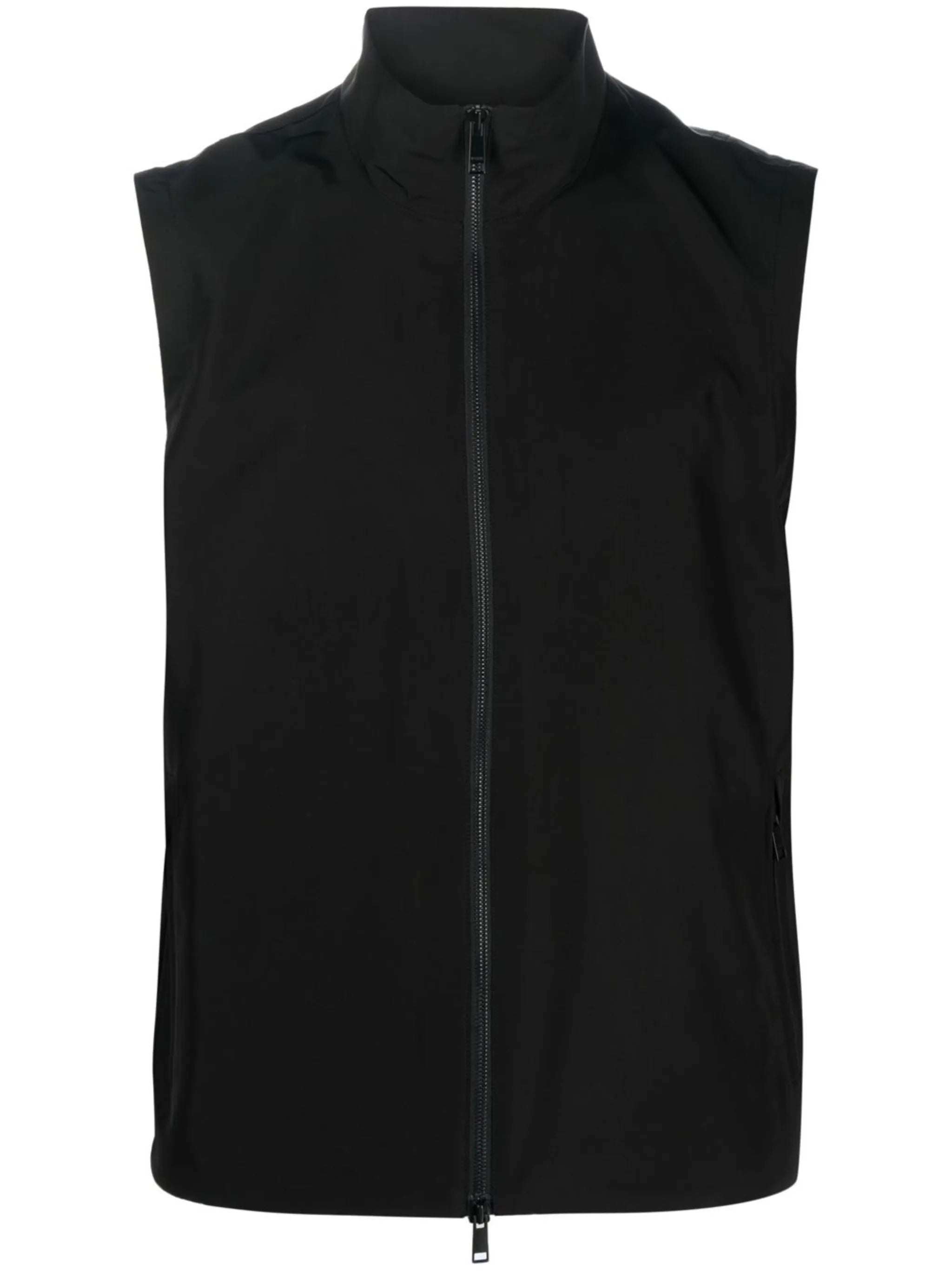 high-neck zip-up vest