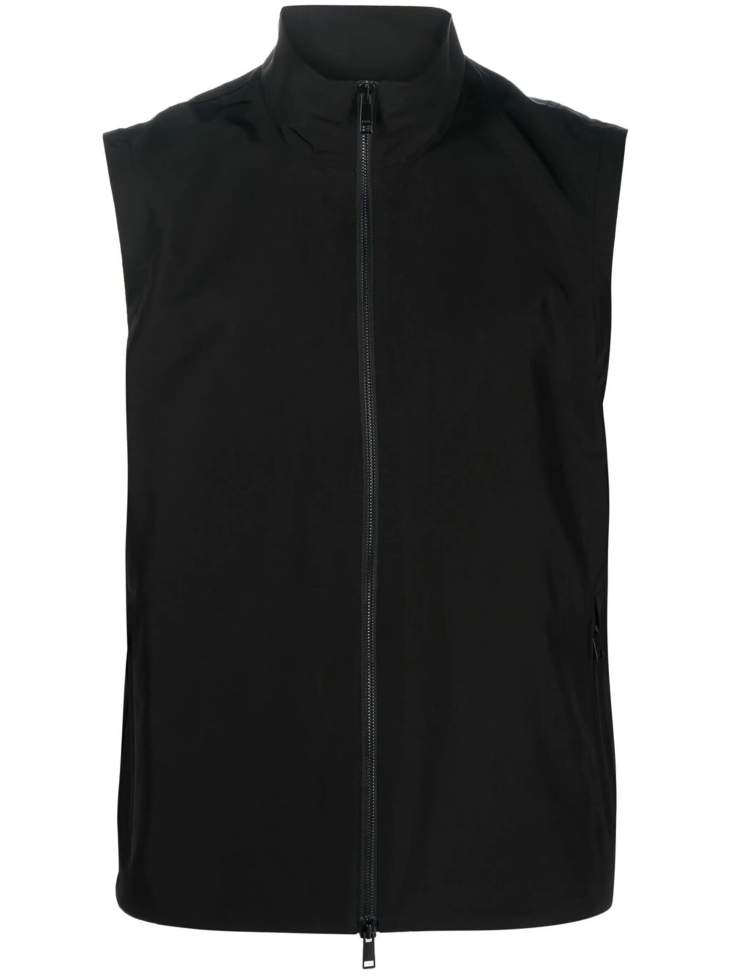 high-neck zip-up vest