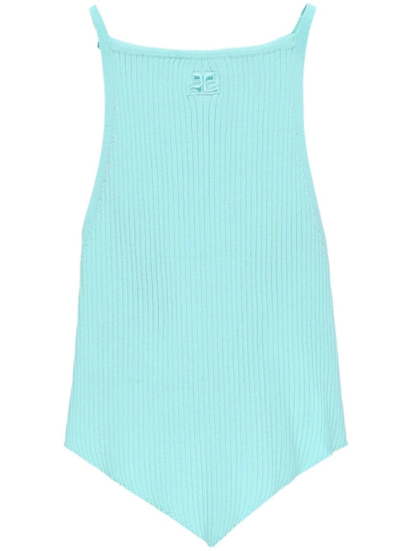 Pointy rib-knit tank top