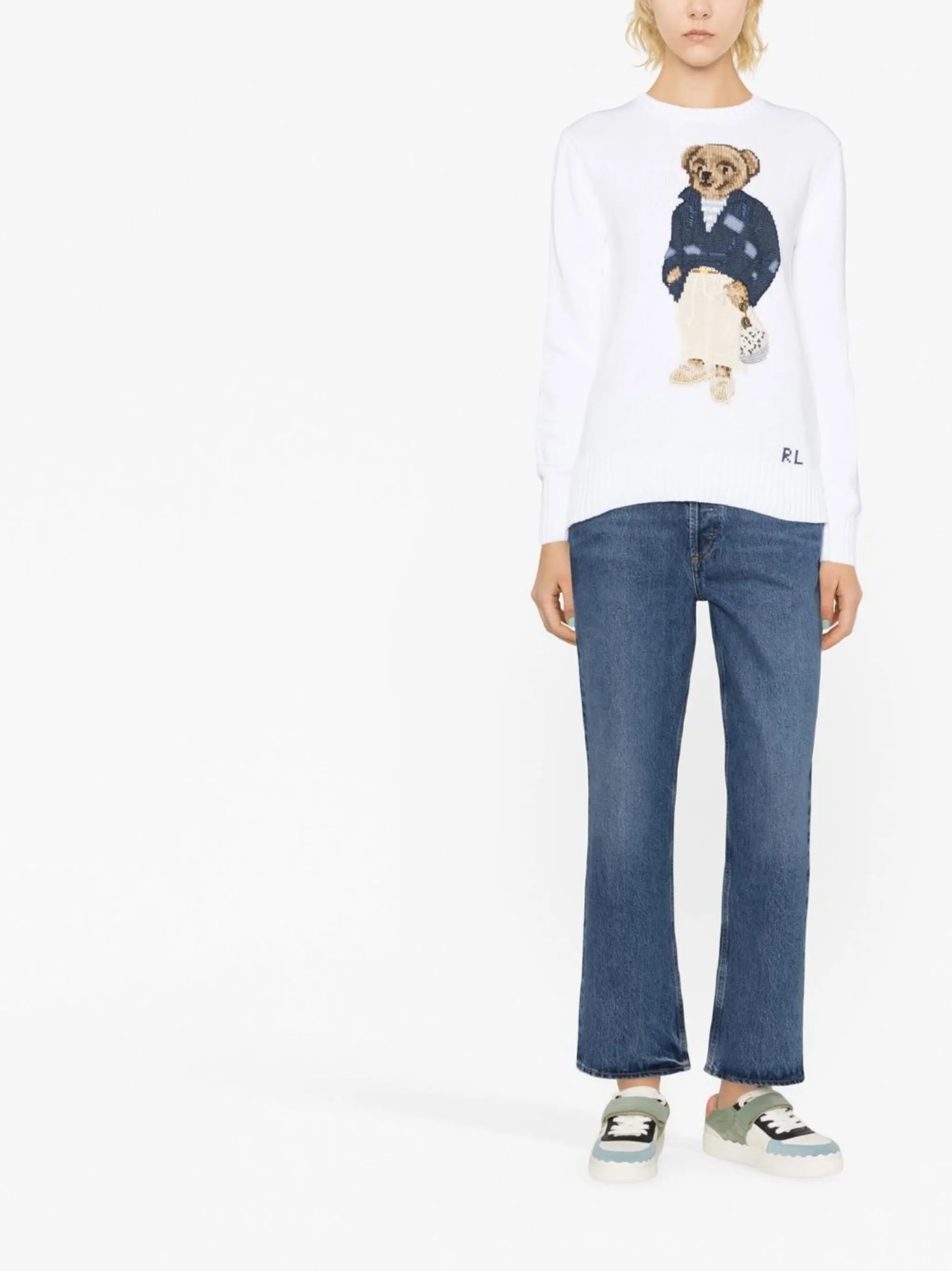 Polo Bear intarsia-knit jumper