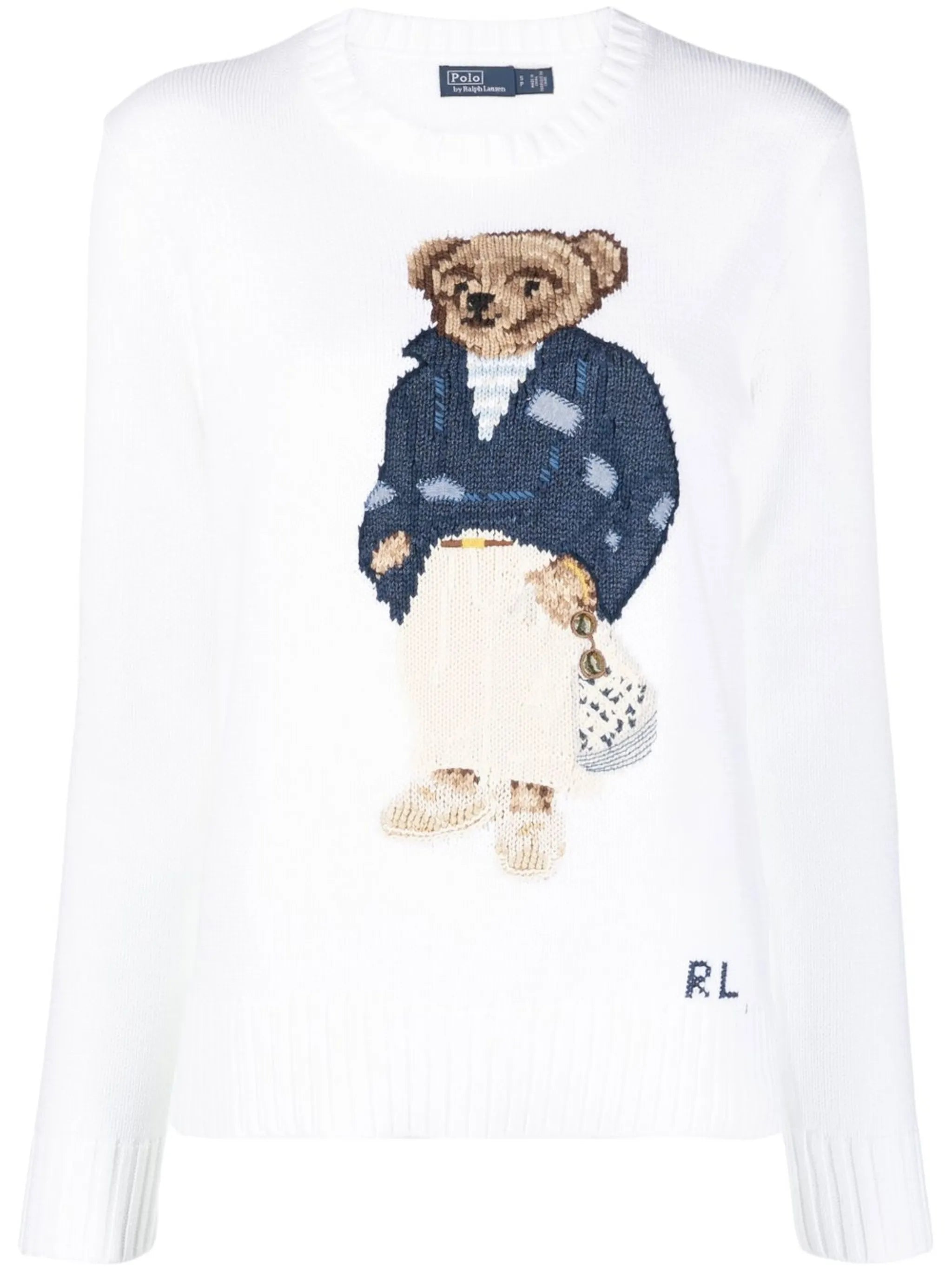 Polo Bear intarsia-knit jumper
