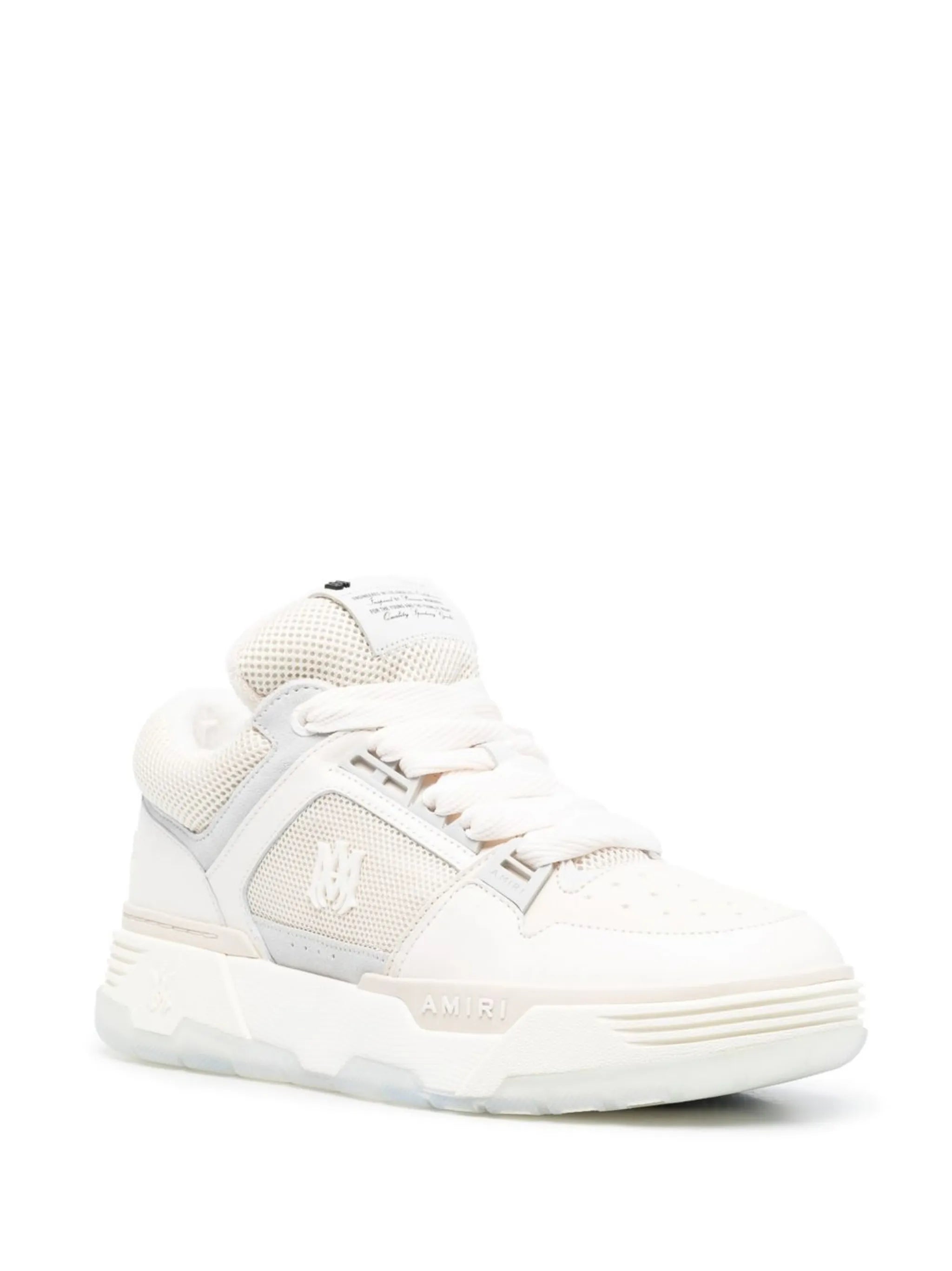 embossed-logo leather sneakers