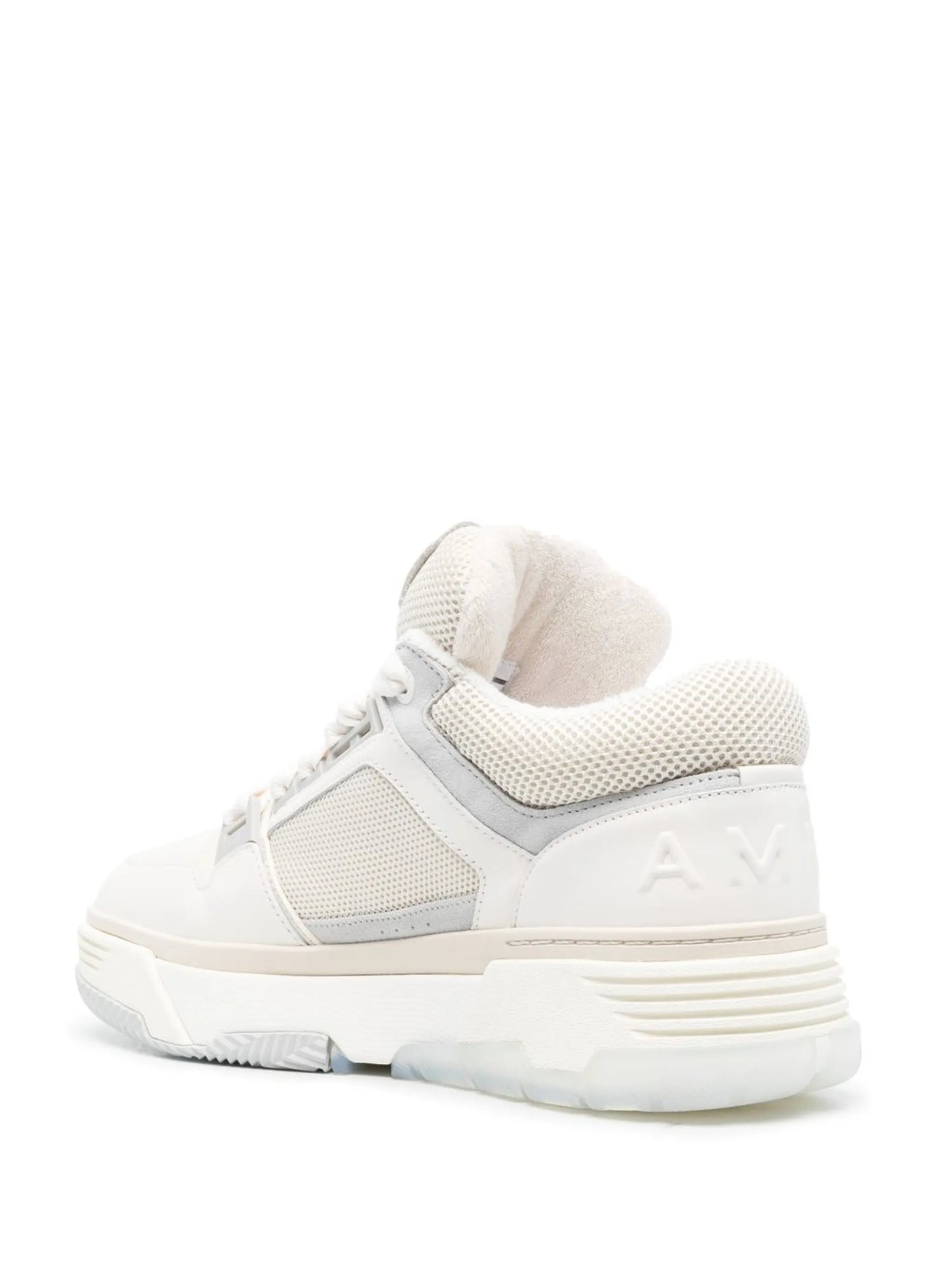 embossed-logo leather sneakers