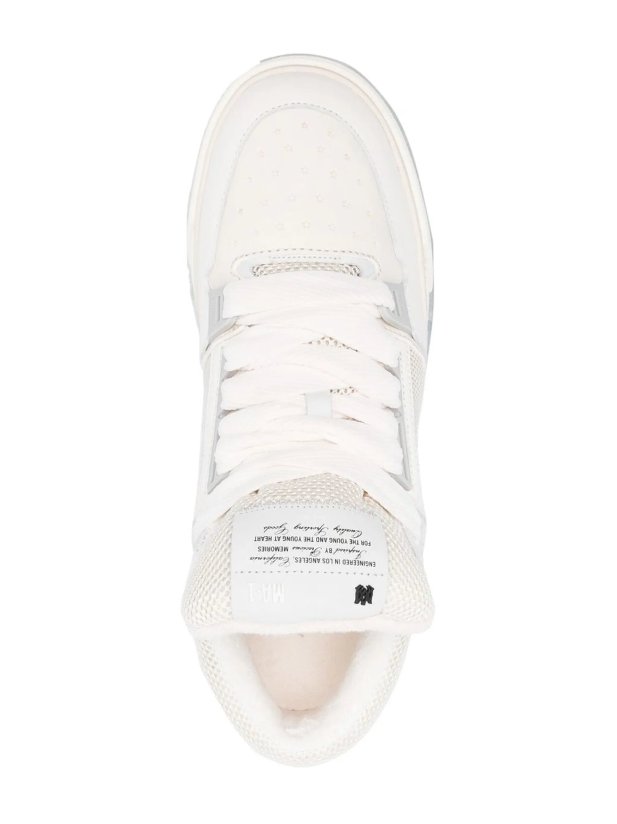 embossed-logo leather sneakers