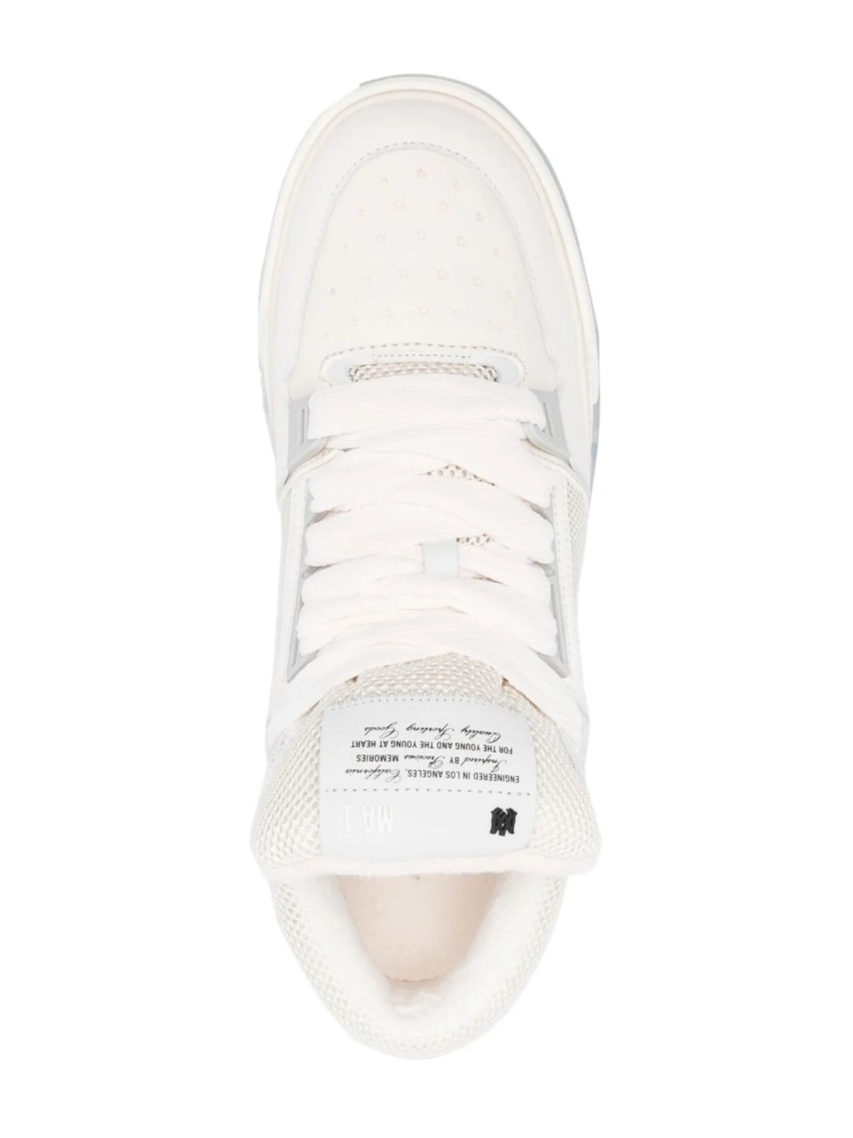 embossed-logo leather sneakers
