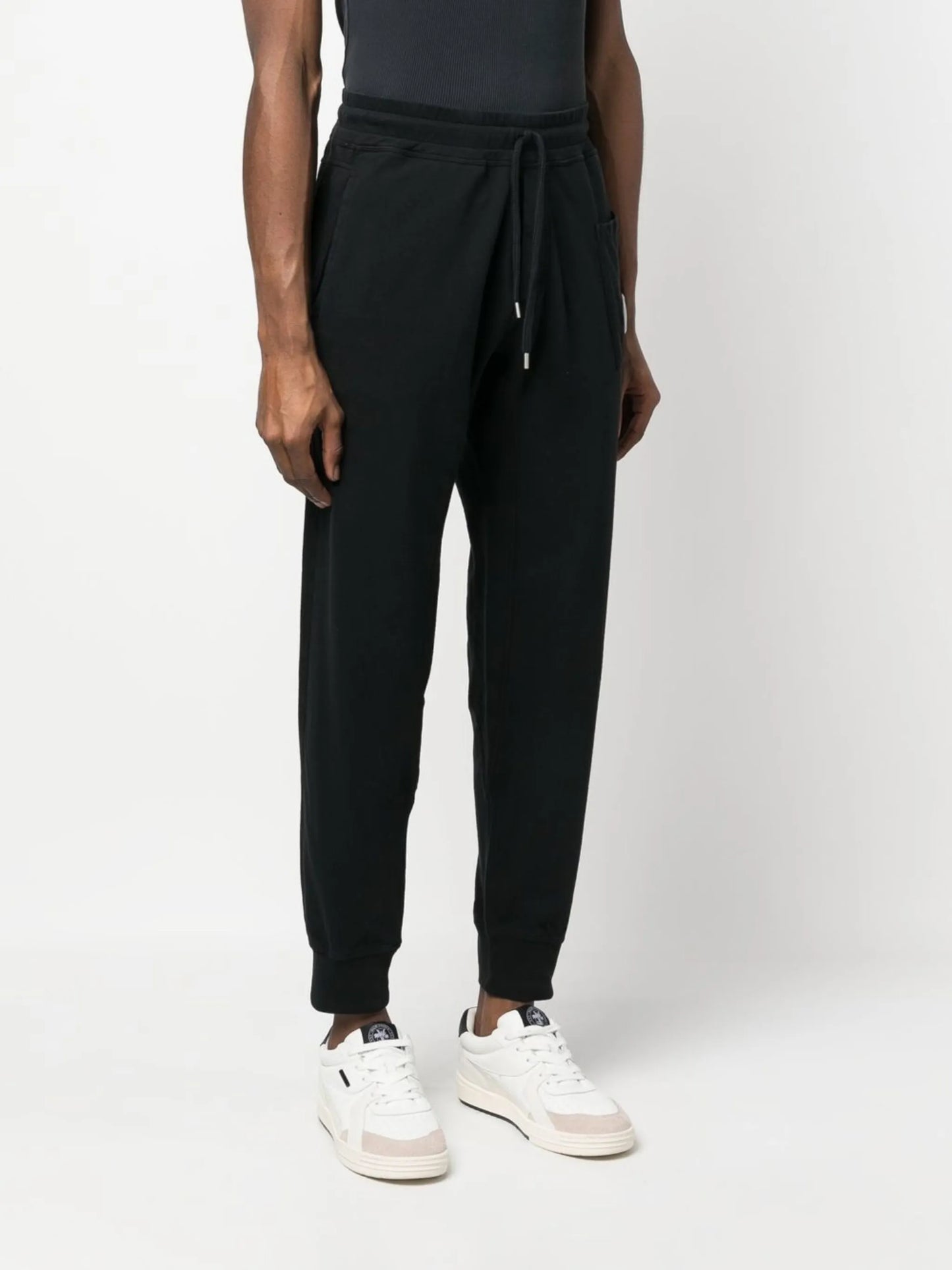 Lens-detail cotton track pants