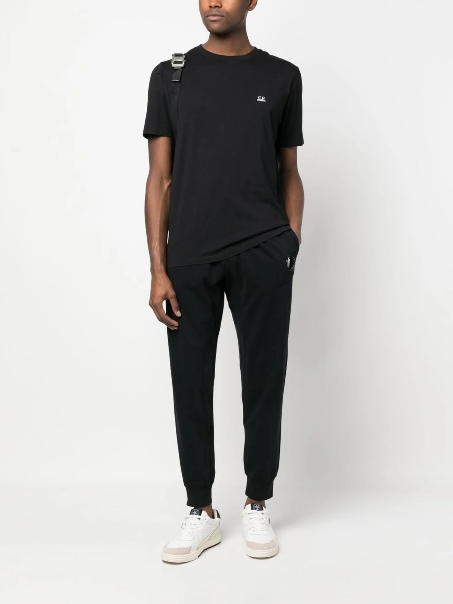 Lens-detail cotton track pants