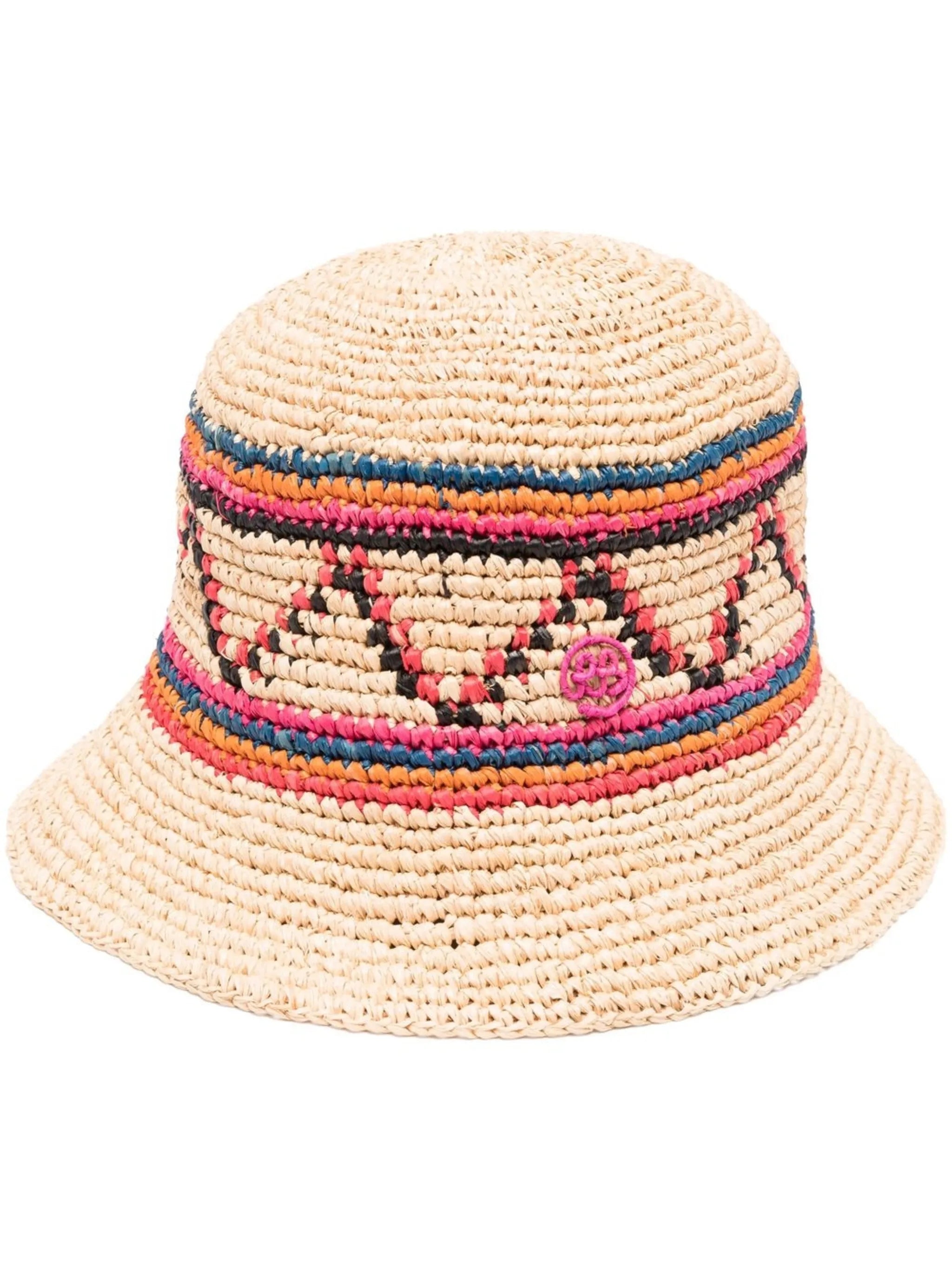 straw-woven bucket hat