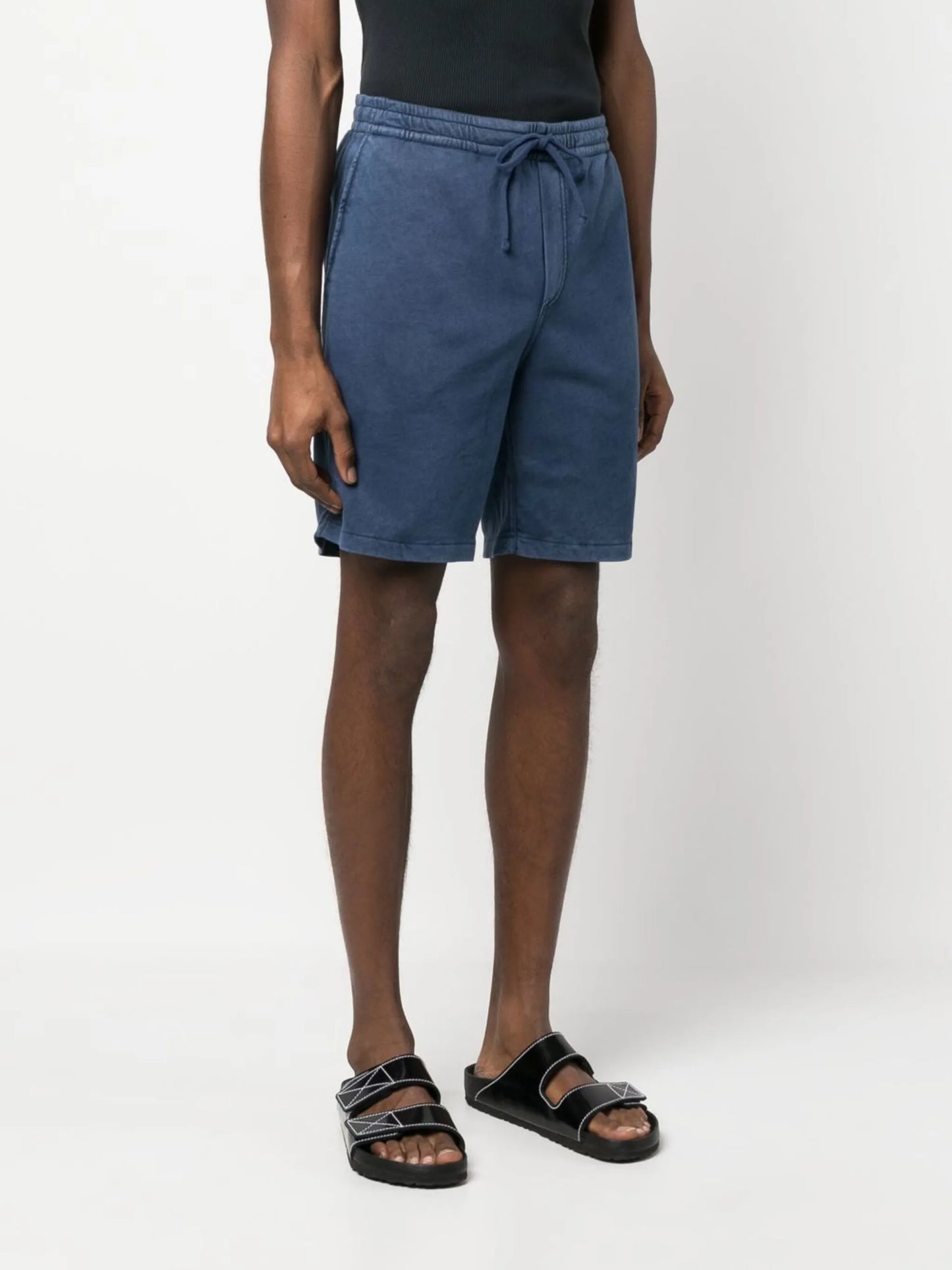 drawstring cotton track shorts