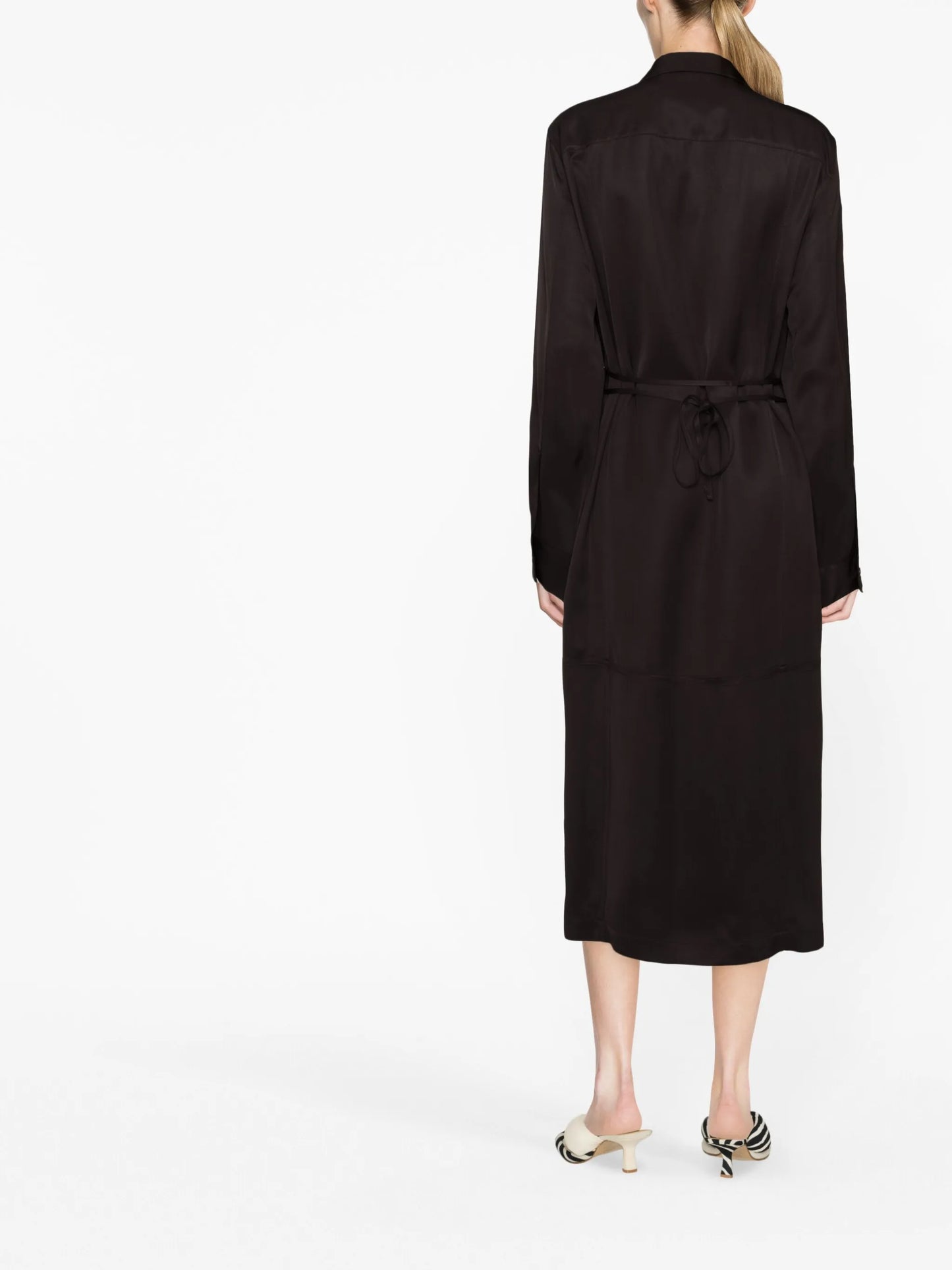 single-breasted belted-waist coat
